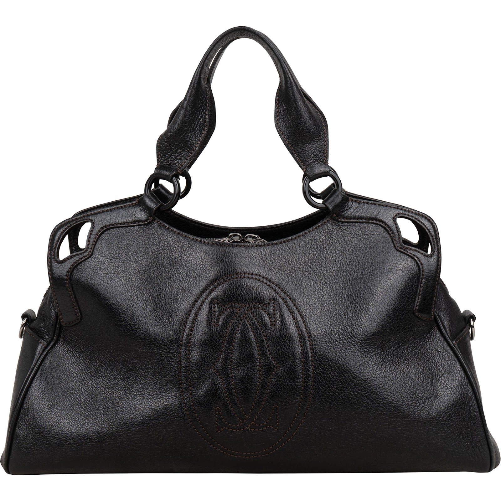 Cartier Black Grained Leather Marcello de Cartier Handbag