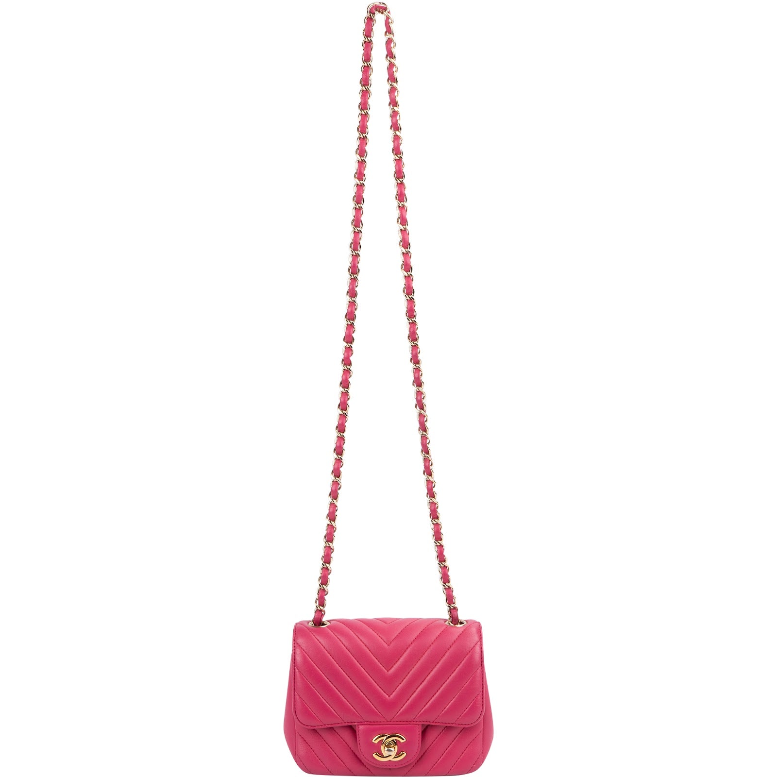 Chanel Chevron Lambskin Rectangular Mini Flap Crossbody Bag