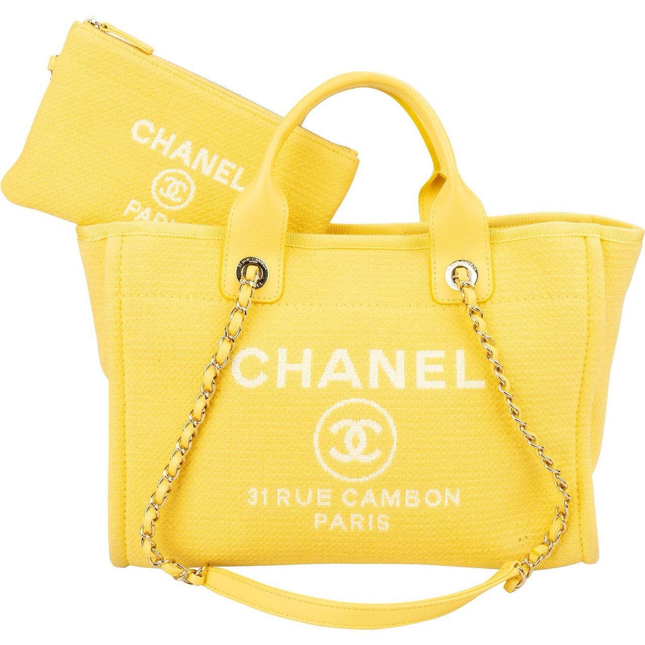 Chanel Canvas Small Deauville Tote Handbag