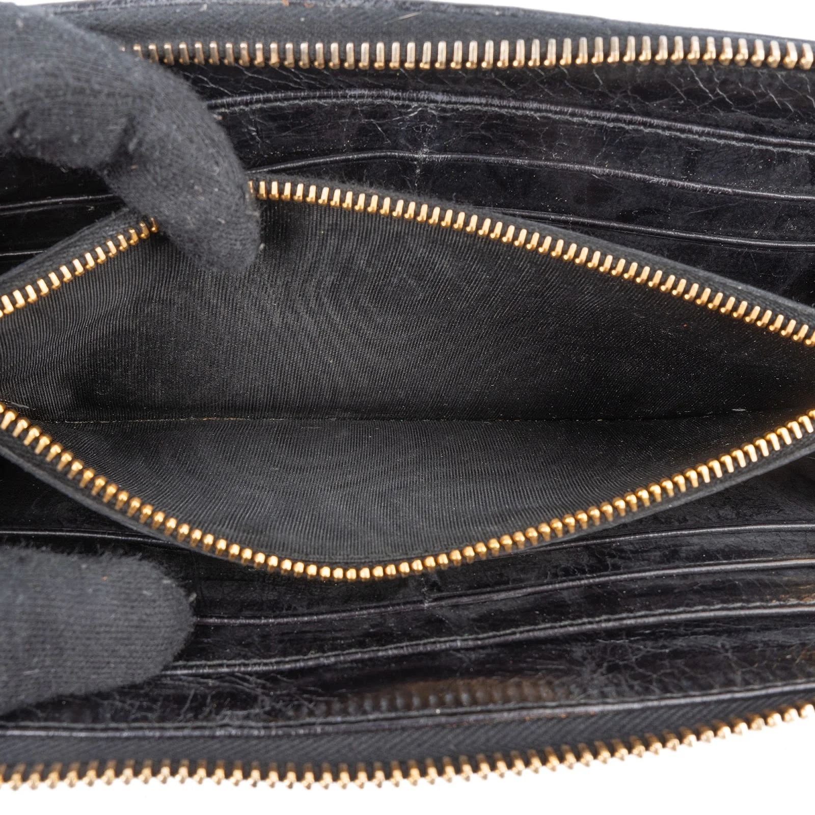 Miu Miu Matelassé Leather Bow Zip Around Wallet