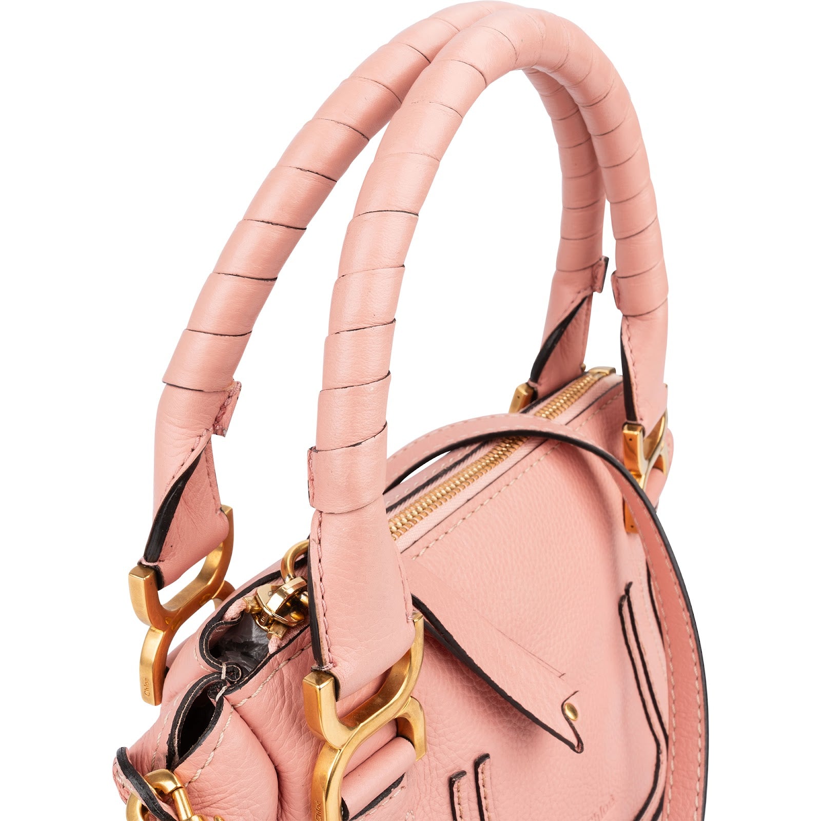 Chloé Grained Calfskin Marcie Small Satchel Handbag