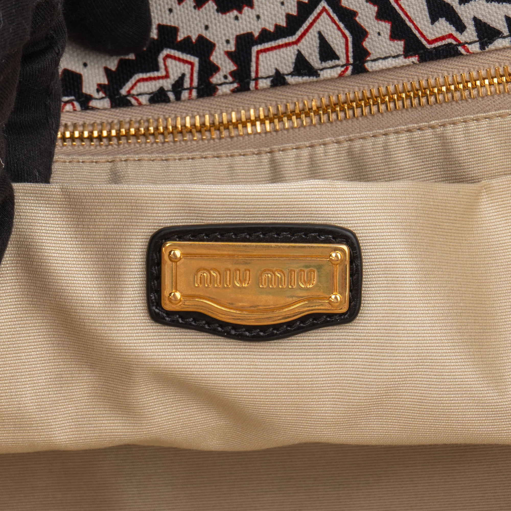 Miu Miu Tessuto Stampat Monogram Handbag