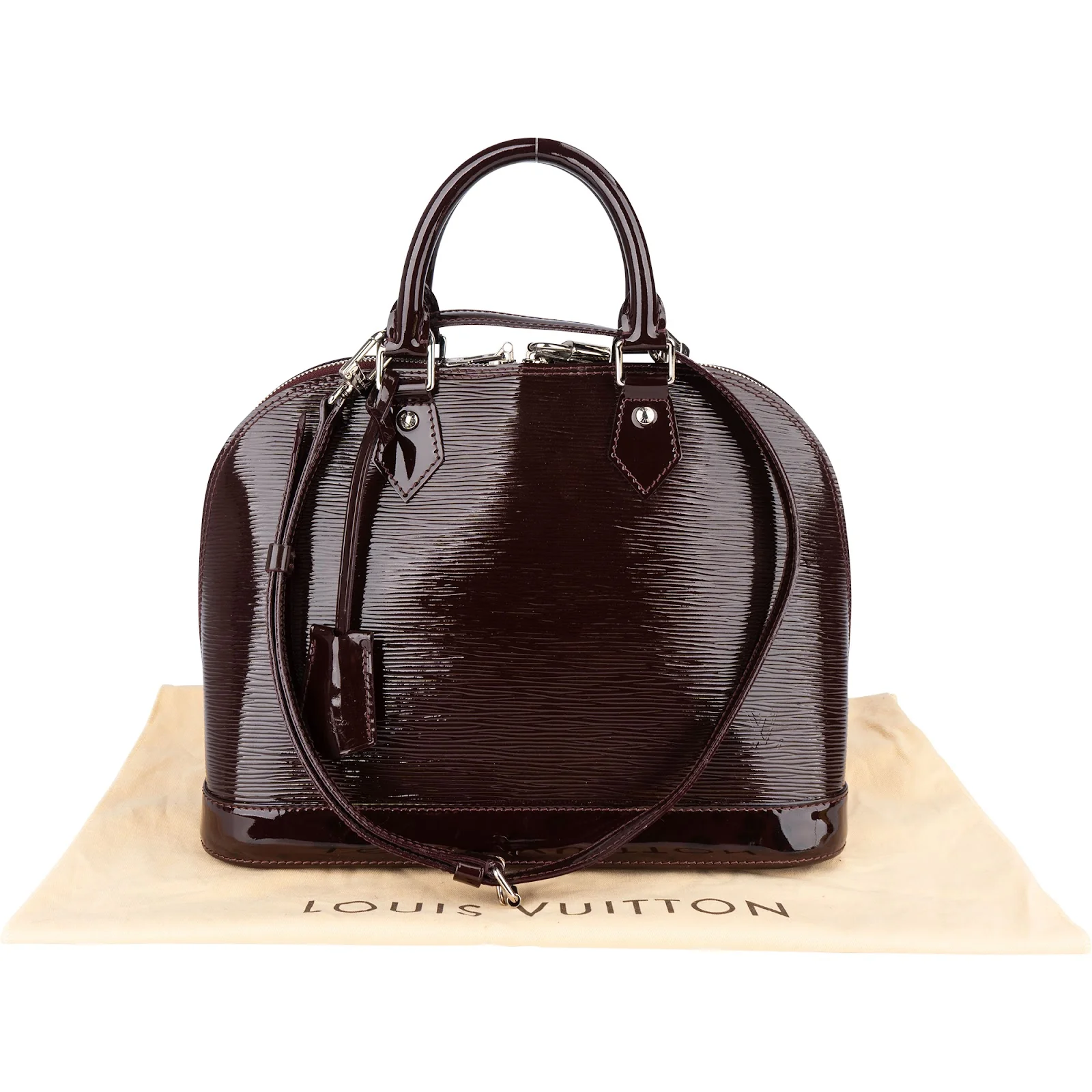 Louis Vuitton Burgundy Vernis Epi Leather Alma PM Handbag