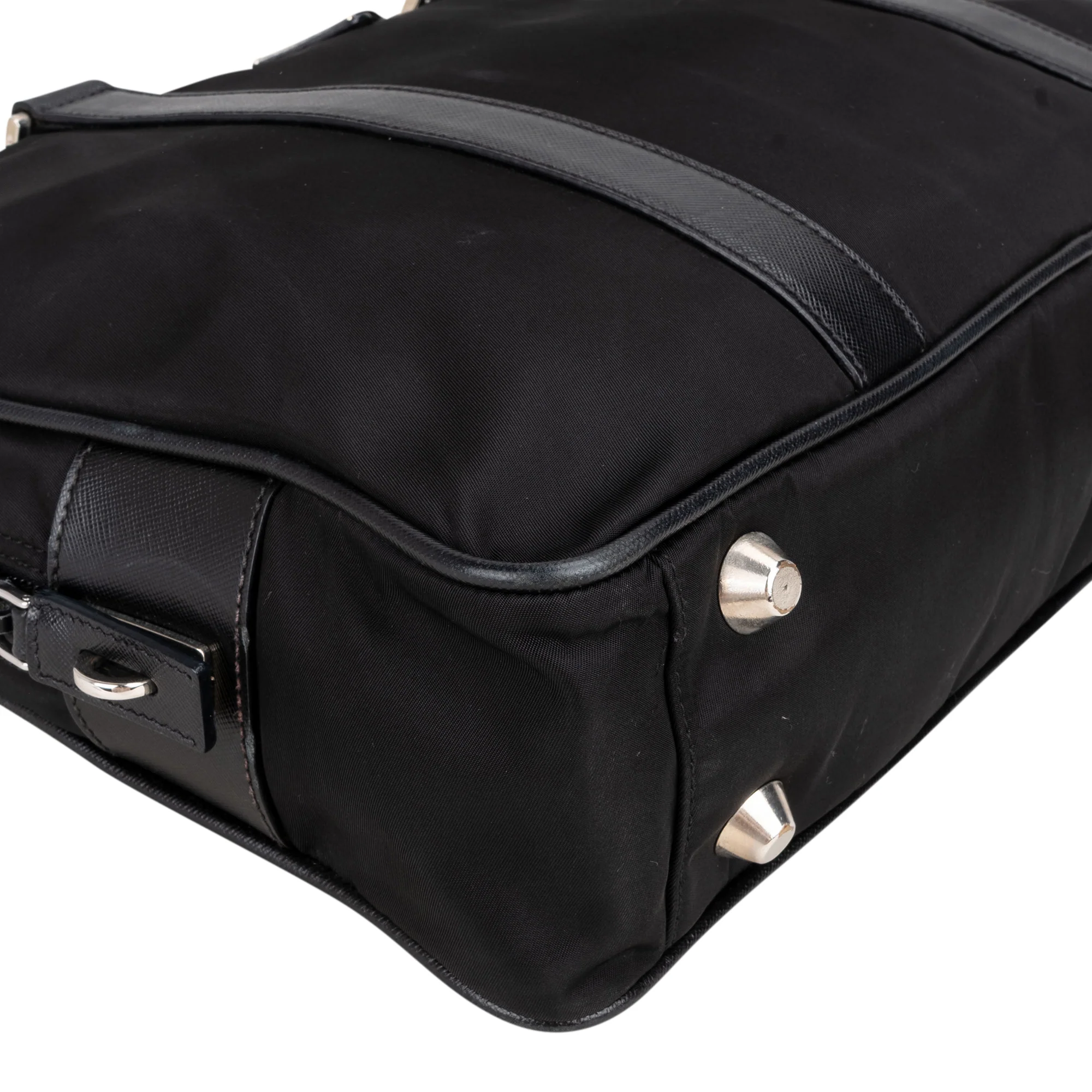 Prada Black Nylon Triangle Business Tasche