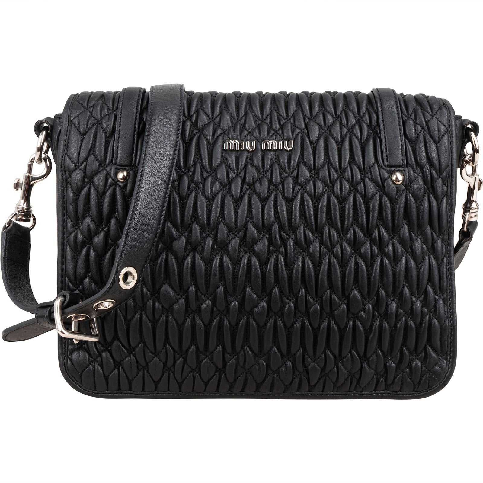 Sac à bandoulière Miu Miu en cuir nappa matelassé avec fermoir « Turnlock »