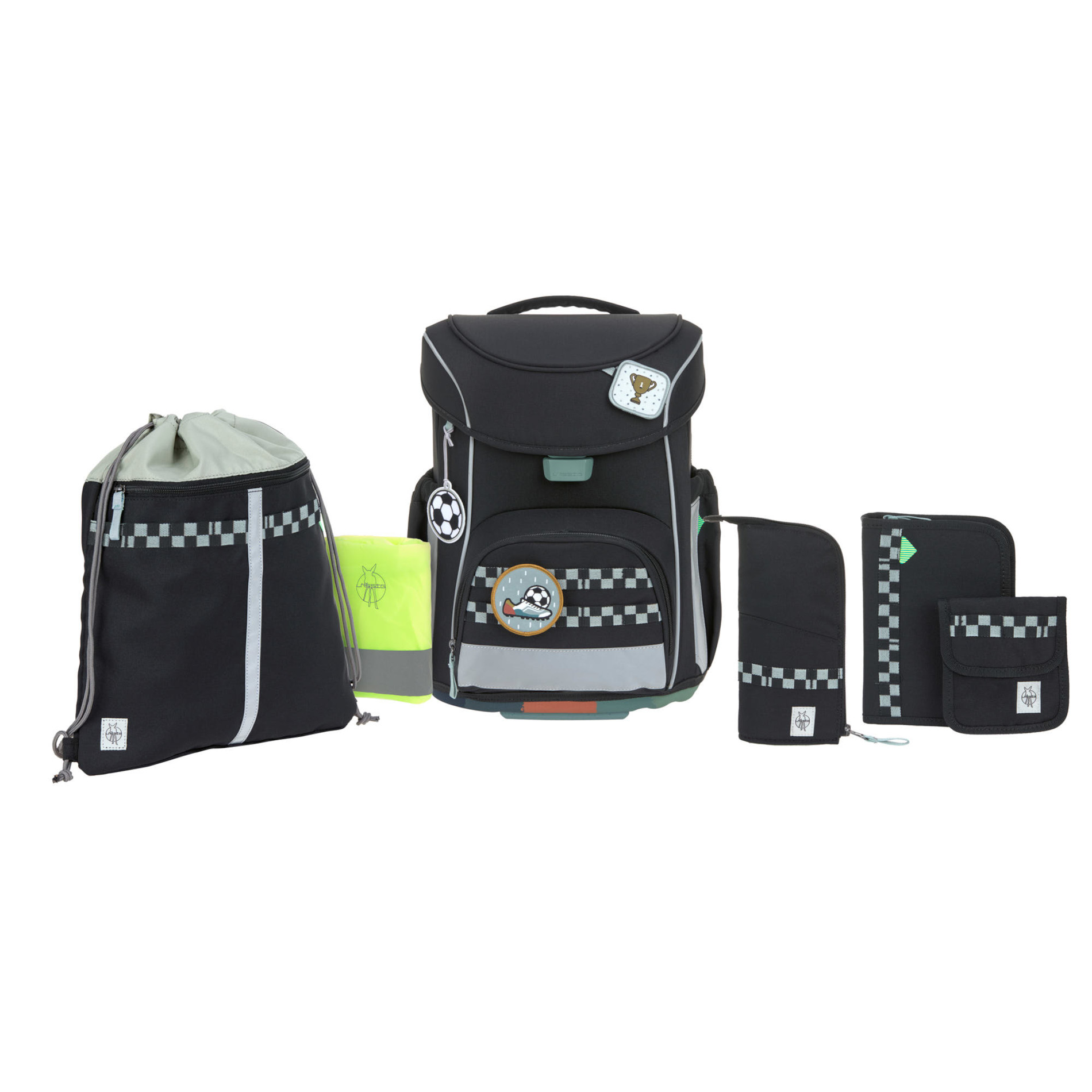 School Set Slim Unique Schulranzenset 6tlg. - black