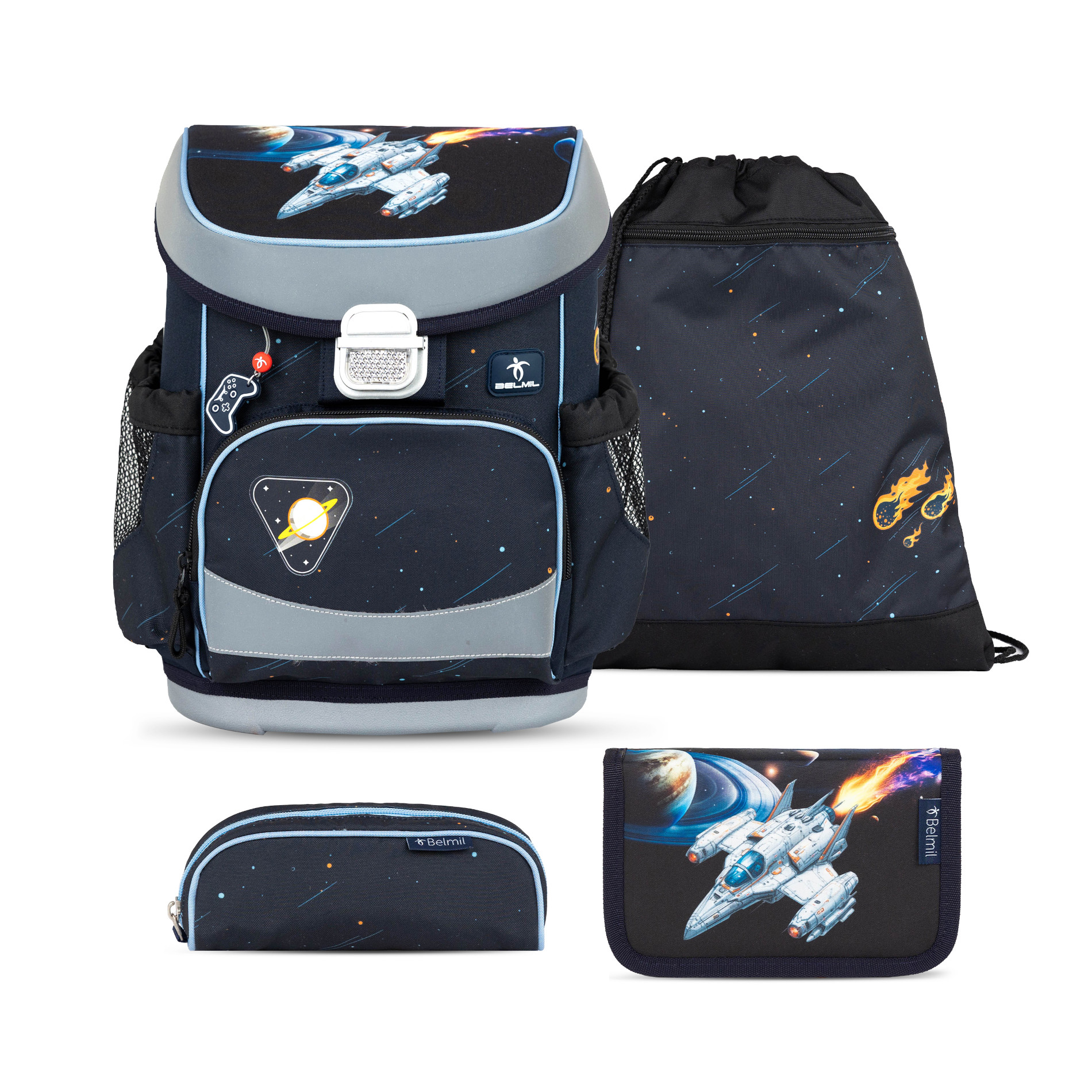 Belmil Mini-Fit ergonomisches Schulranzen-Set 4-teilig "Orion"