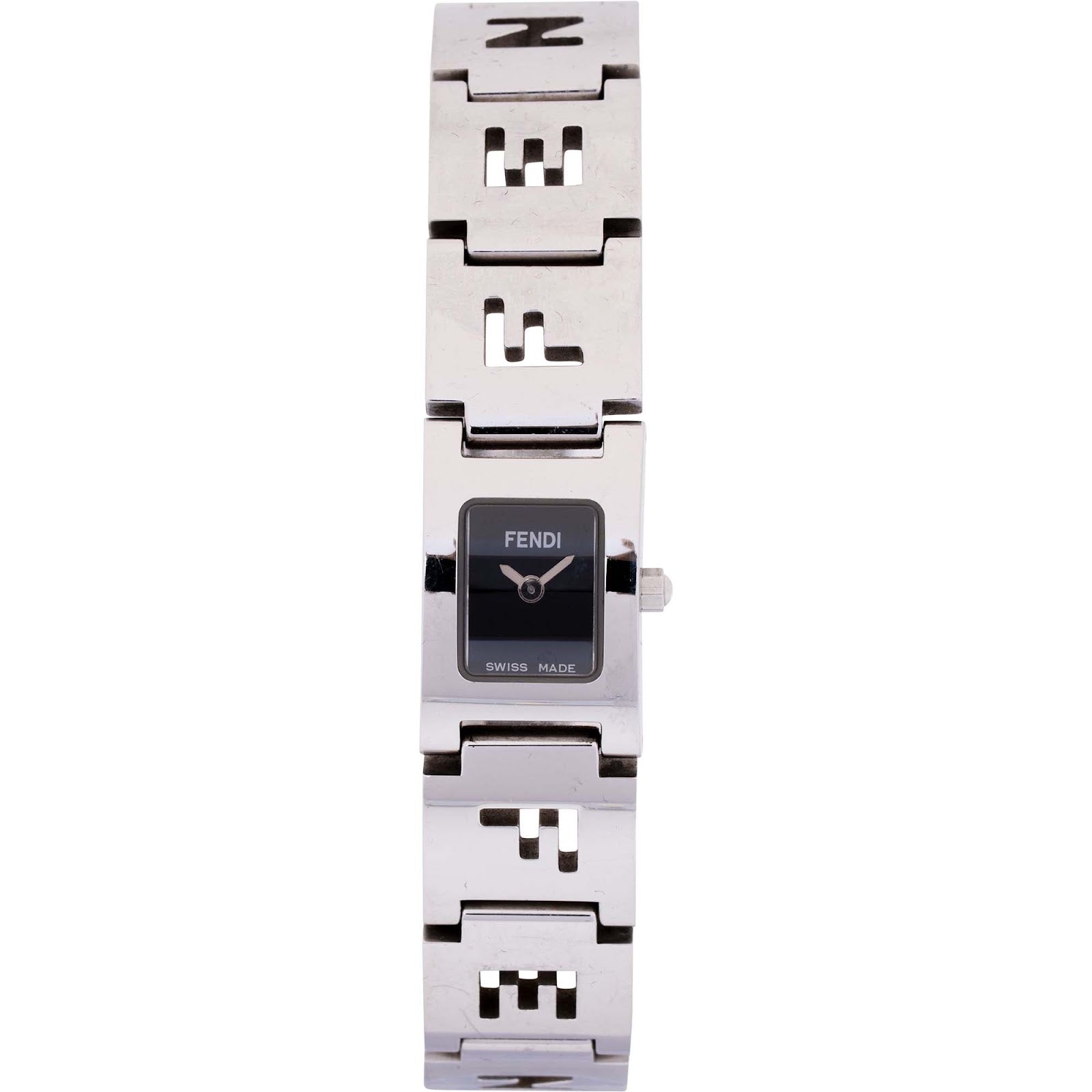 Fendi Silver Tone Emblem Bracelet 3150L Damenuhr