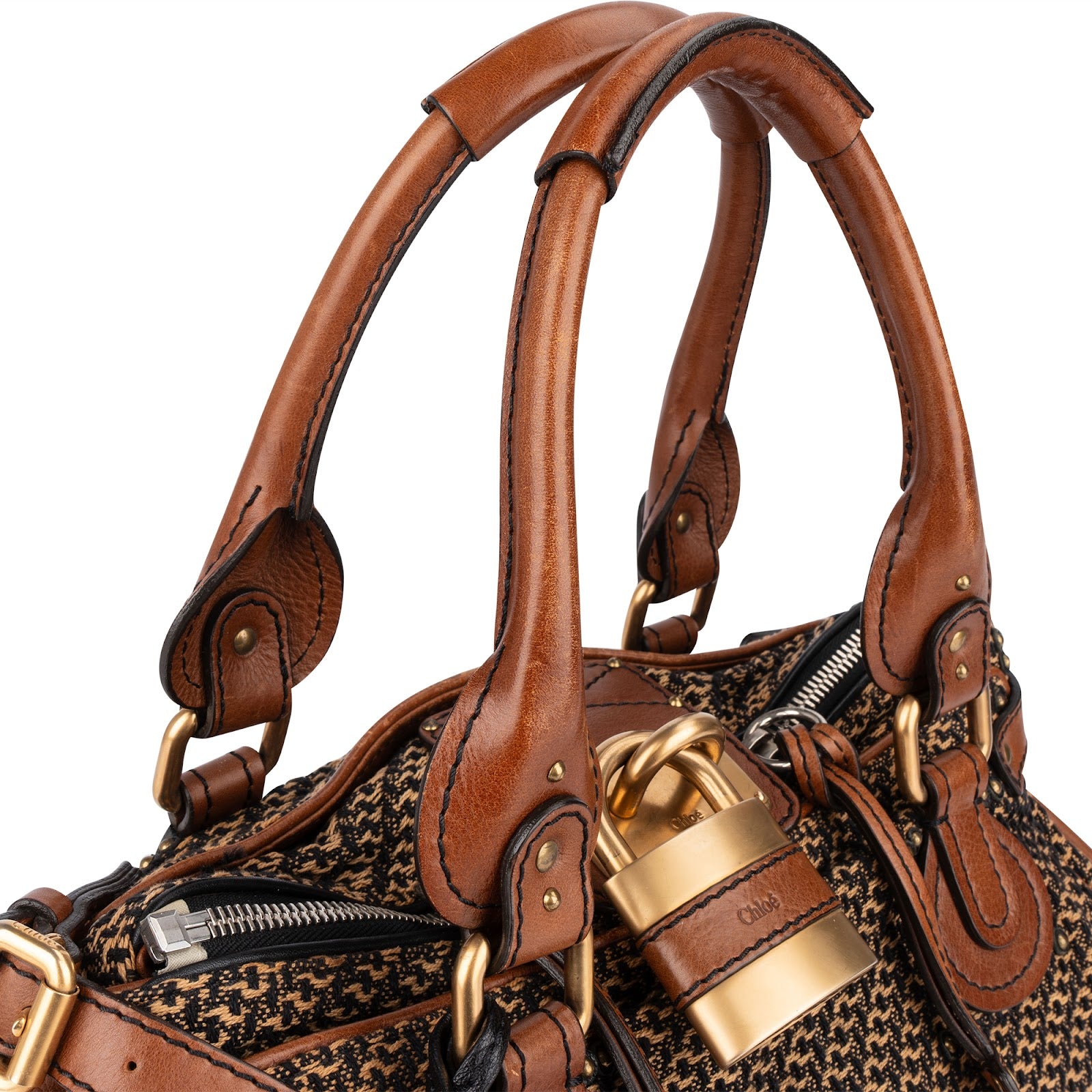 Chloé Woven Cotton Paddington Satchel Handbag