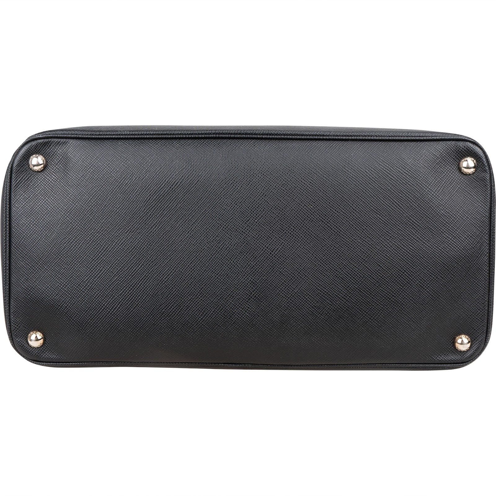 Prada Black Saffiano Leather Lux Turnlock Double Handbag