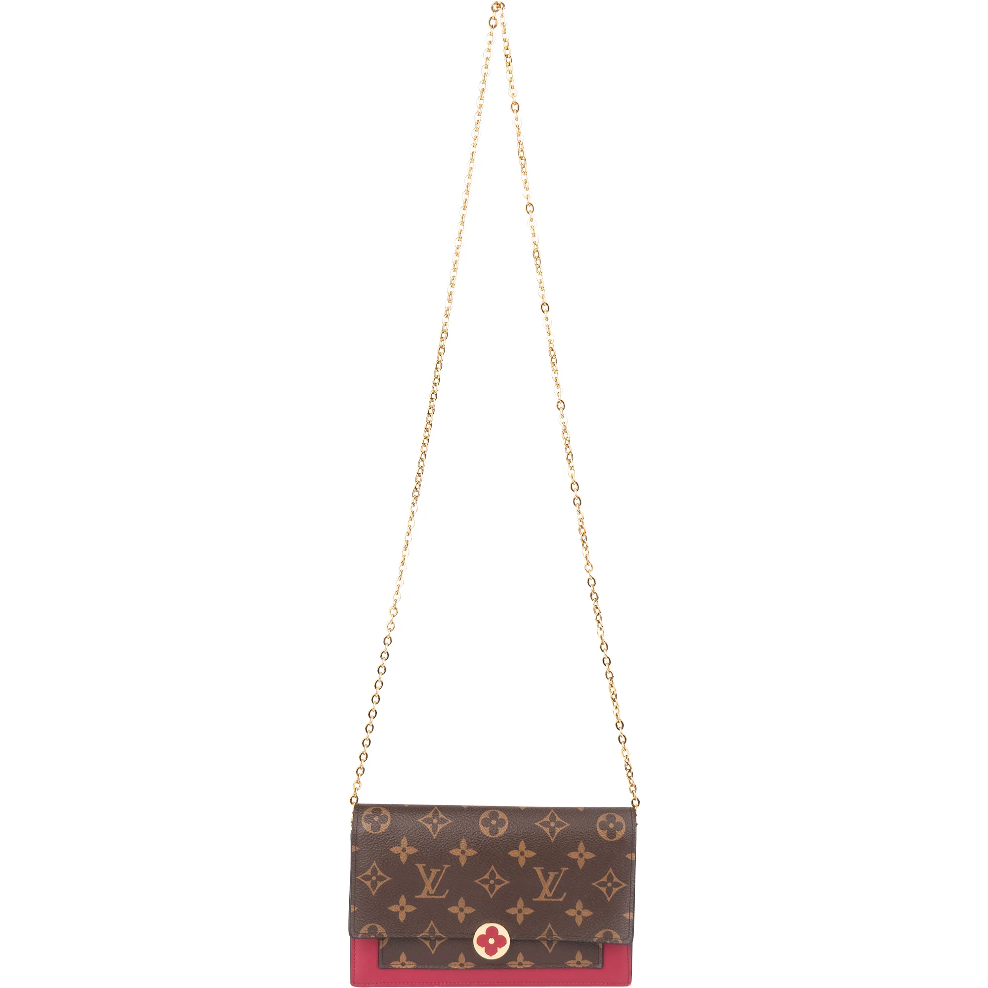 Louis Vuitton Canvas Monogram Flore Wallet On Chain Crossbody Bag