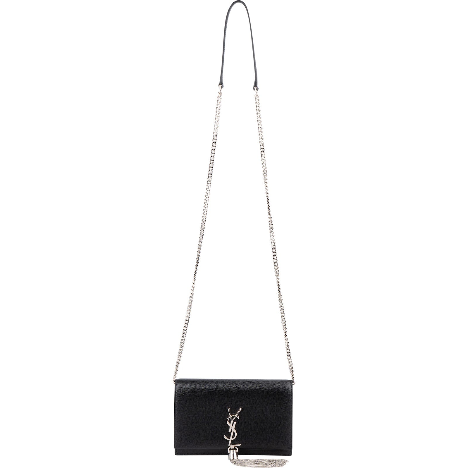 Saint Laurent Grain de Poudre Kate Tassel Wallet On Chain Crossbody Bag