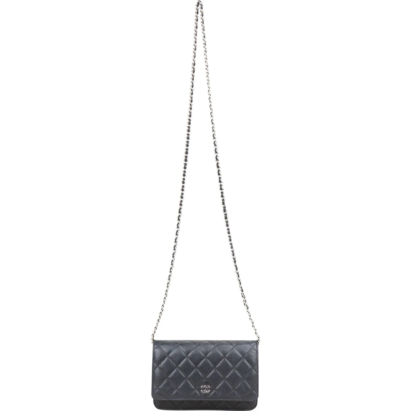Chanel Quilted Caviar Leather Wallet On Chain Crossbody Bag