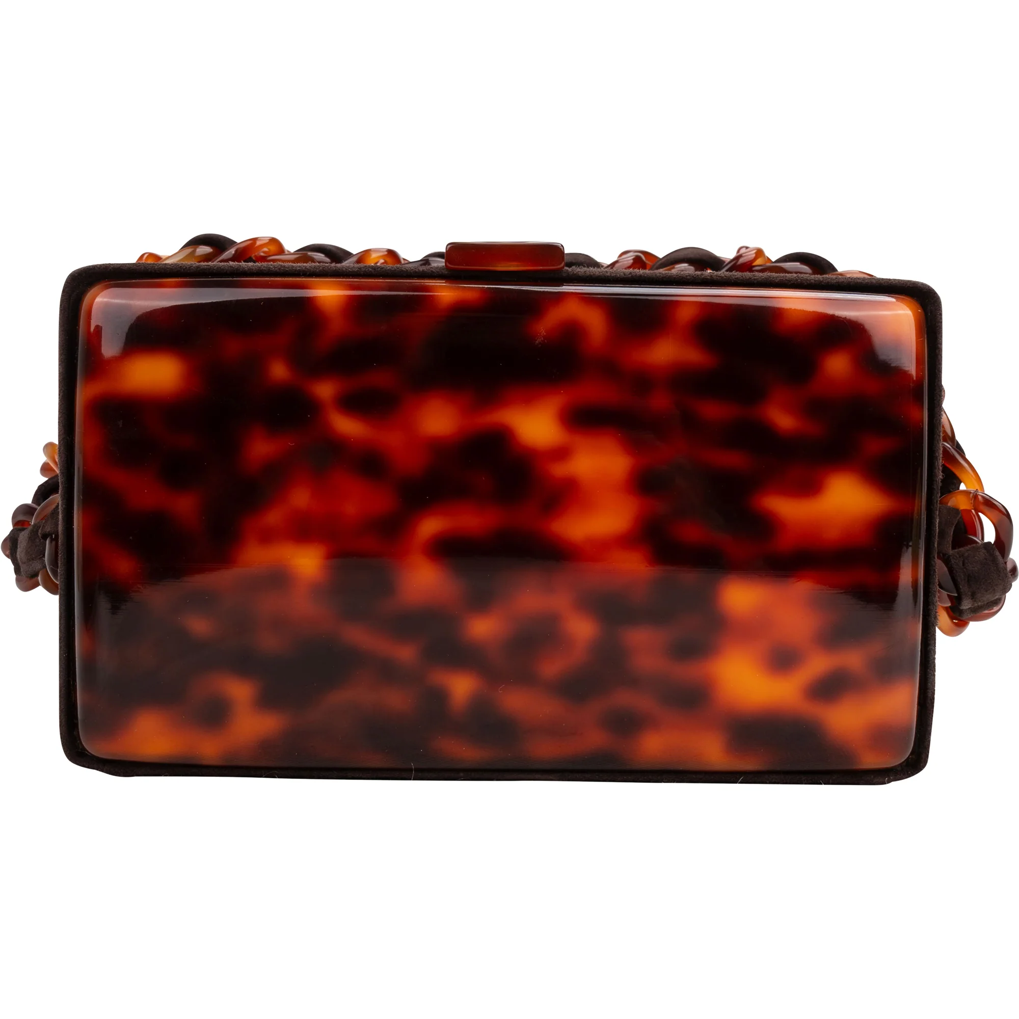 Chanel Quilted Suede Acrylic RARE 90s Vanity Handbag