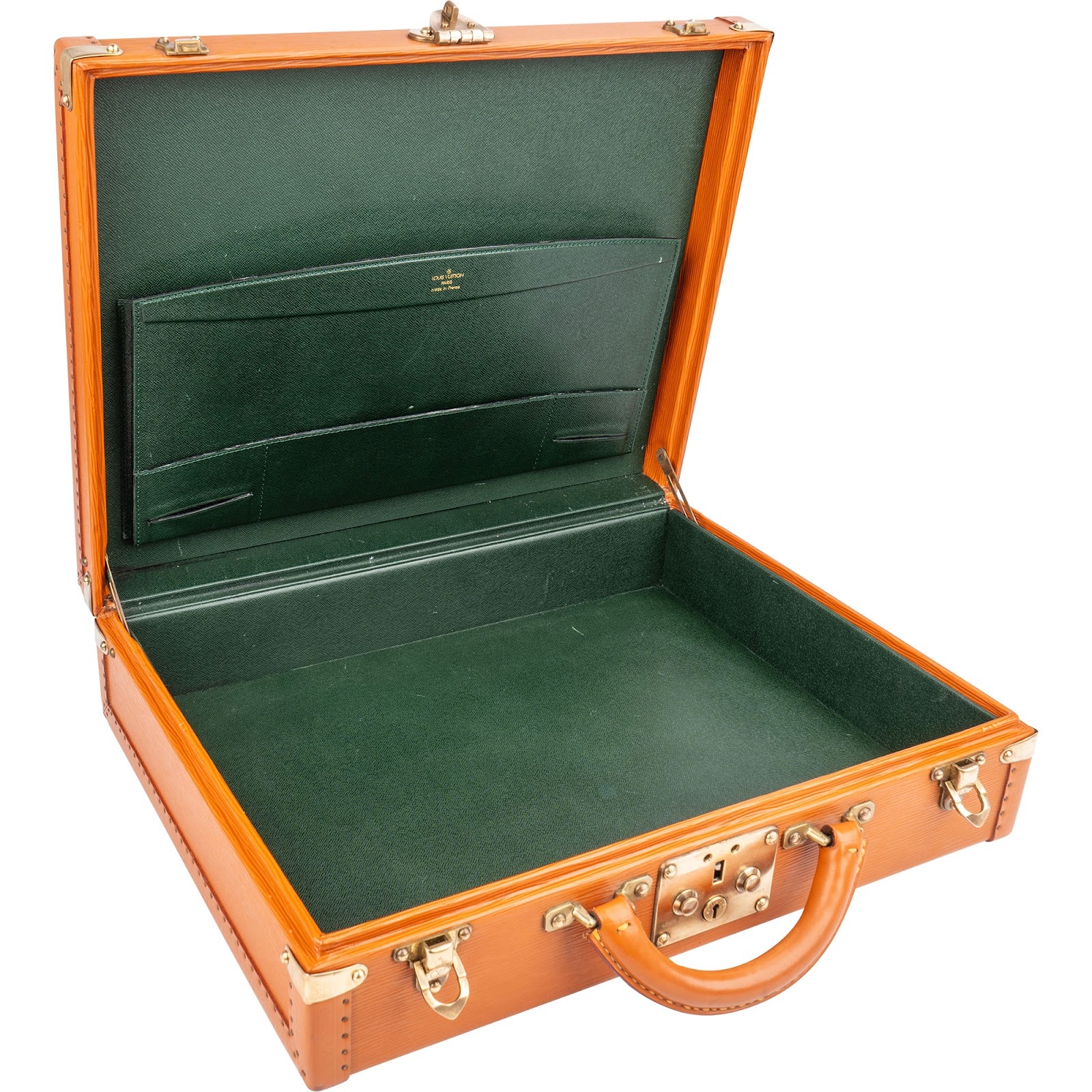 Louis Vuitton Cognac Epi Leather Président Aktenkoffer
