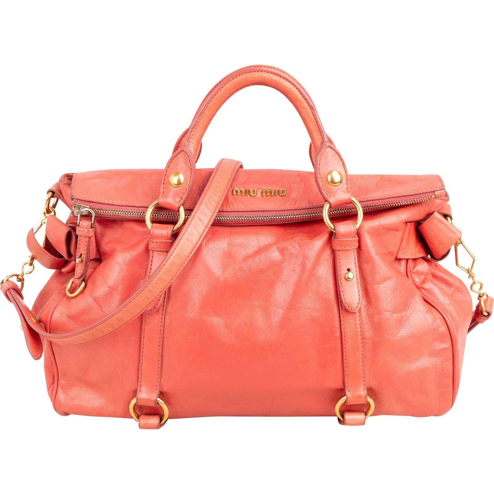 Miu Miu – Vitello Lux Leather Bow Satchel Schultertasche