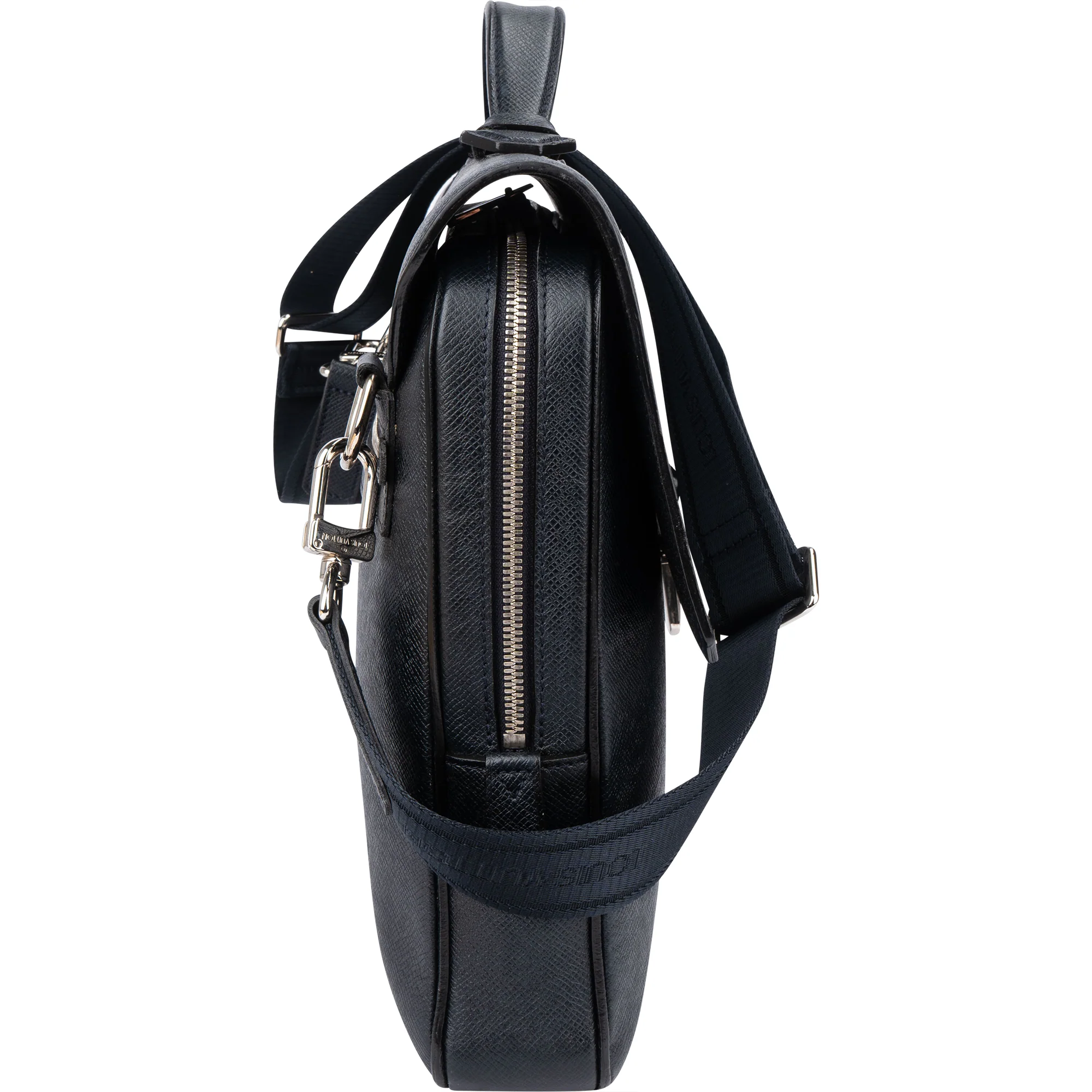 Louis Vuitton Bleu Taiga Leather Vassili PM Business Tasche