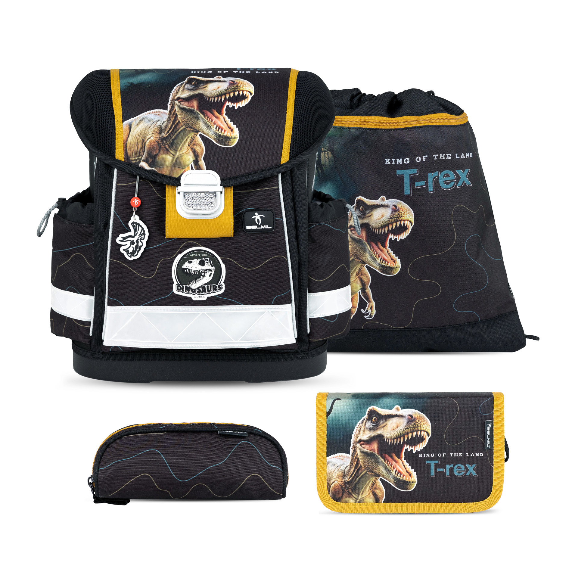 Belmil Classy ergonomisches Schulranzen-Set 4-teilig "Roar Storm"