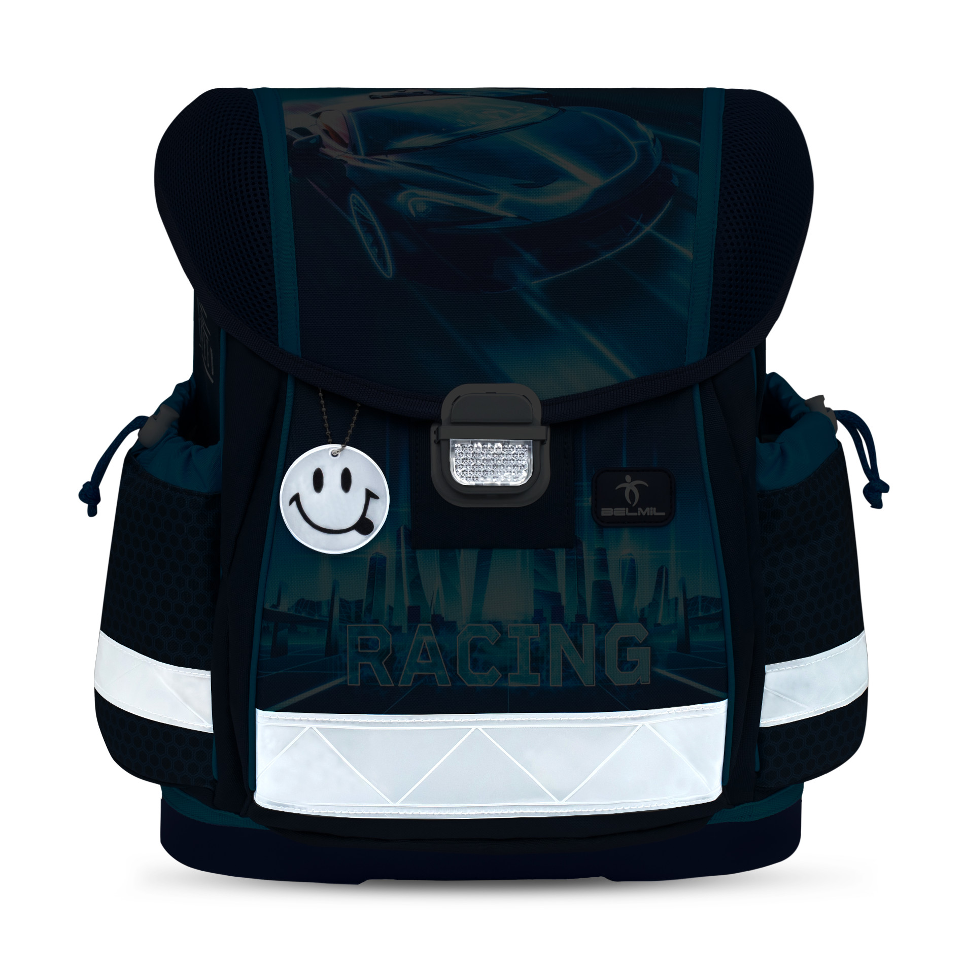 Belmil Classy ergonomisches Schulranzen-Set 4-teilig "Racing Blue Neon"