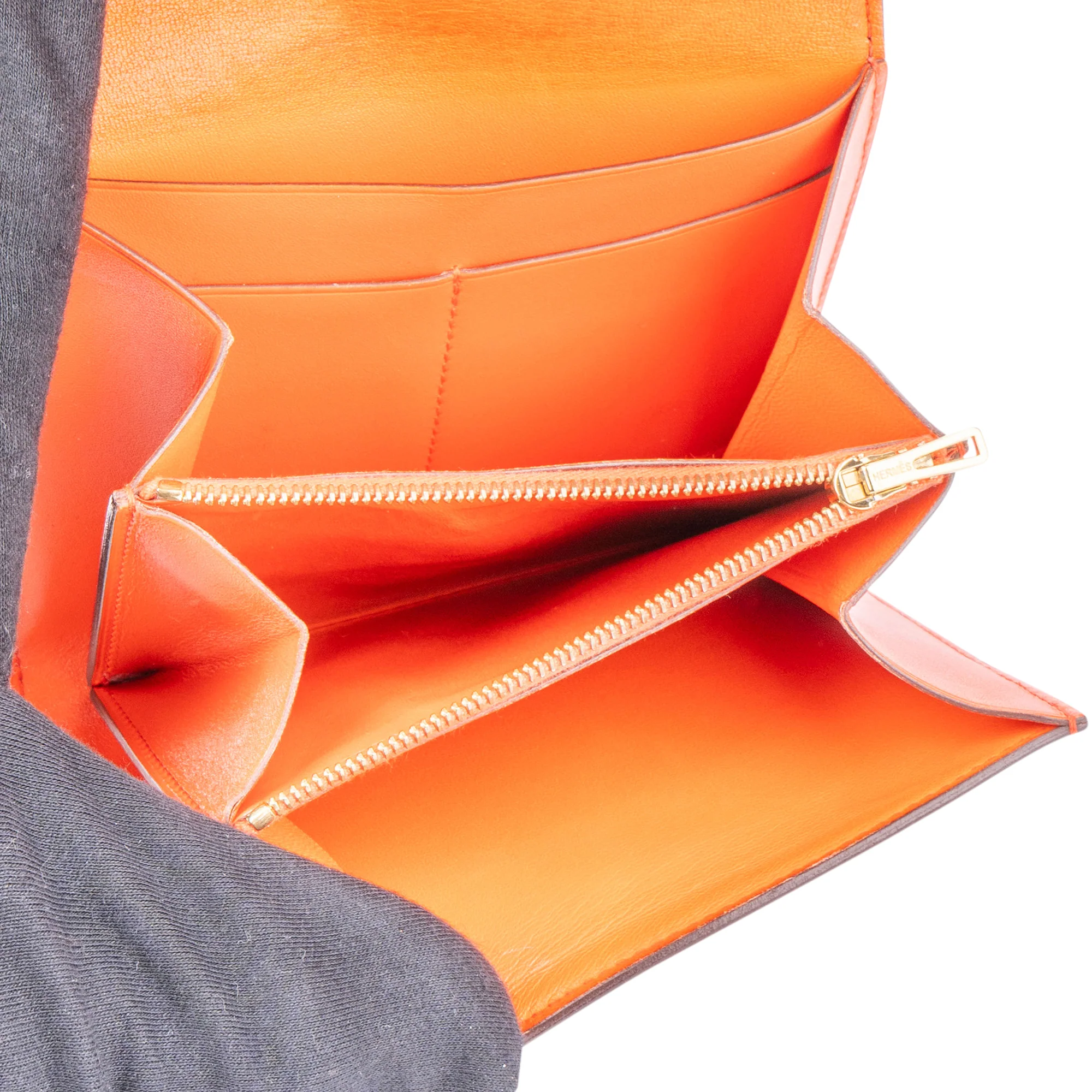 Hermès Constance Compact Orange Poppy Wallet