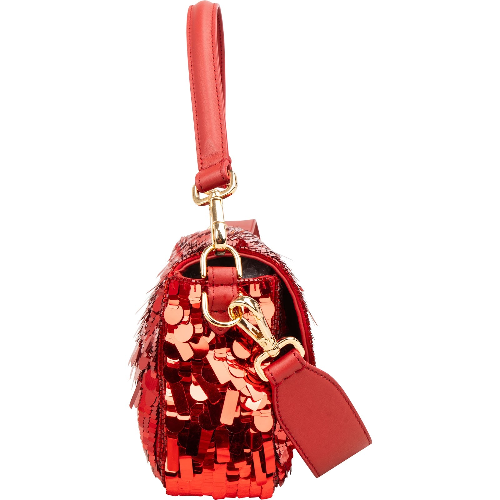 Fendi Red Sequin Limited Sex And The City Baguette Shoulder Bag