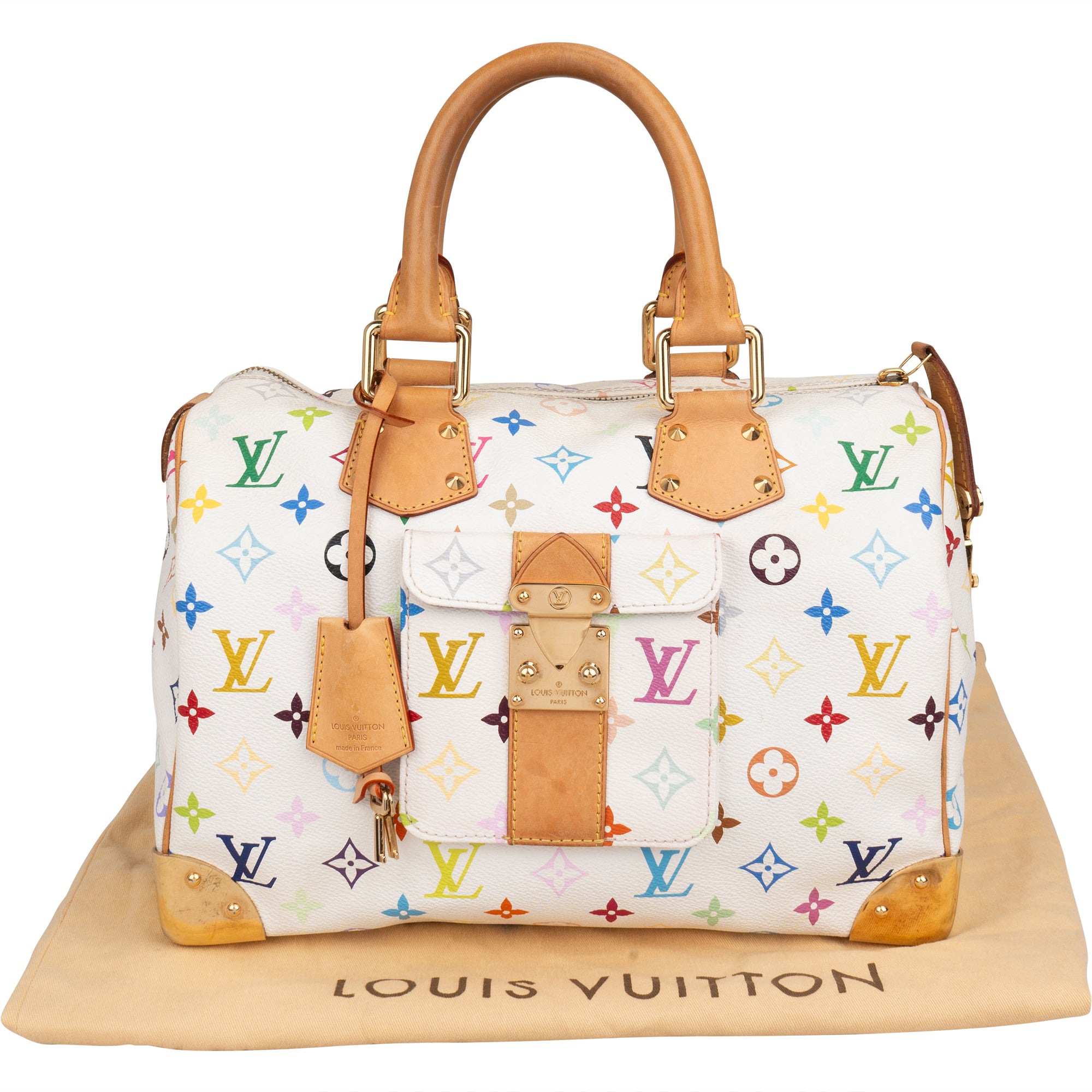 Louis Vuitton Canvas Murakami Multicolor Monogram Speedy 30 Boston Bag