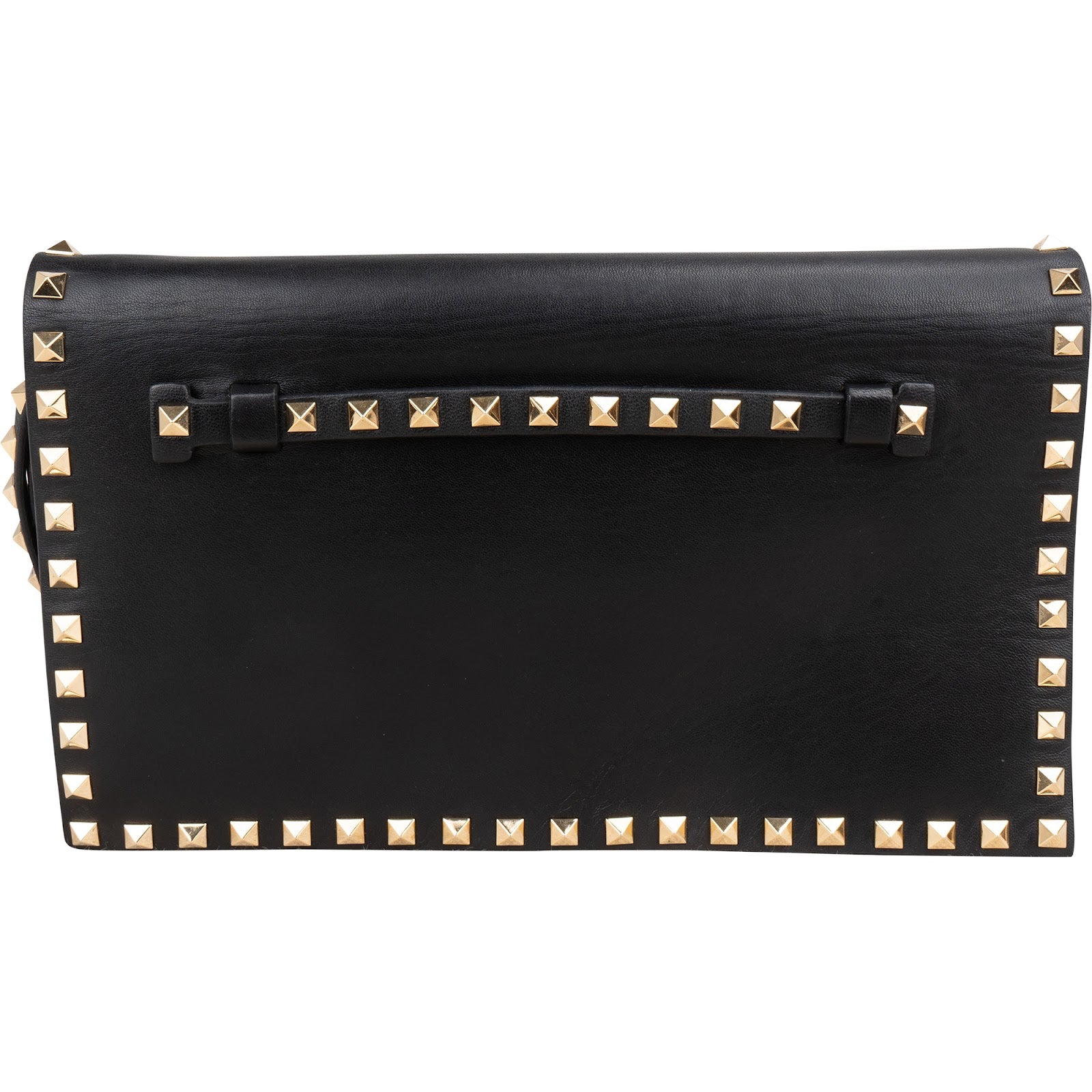 Valentino Garavani Black Leather Rockstud Clutch