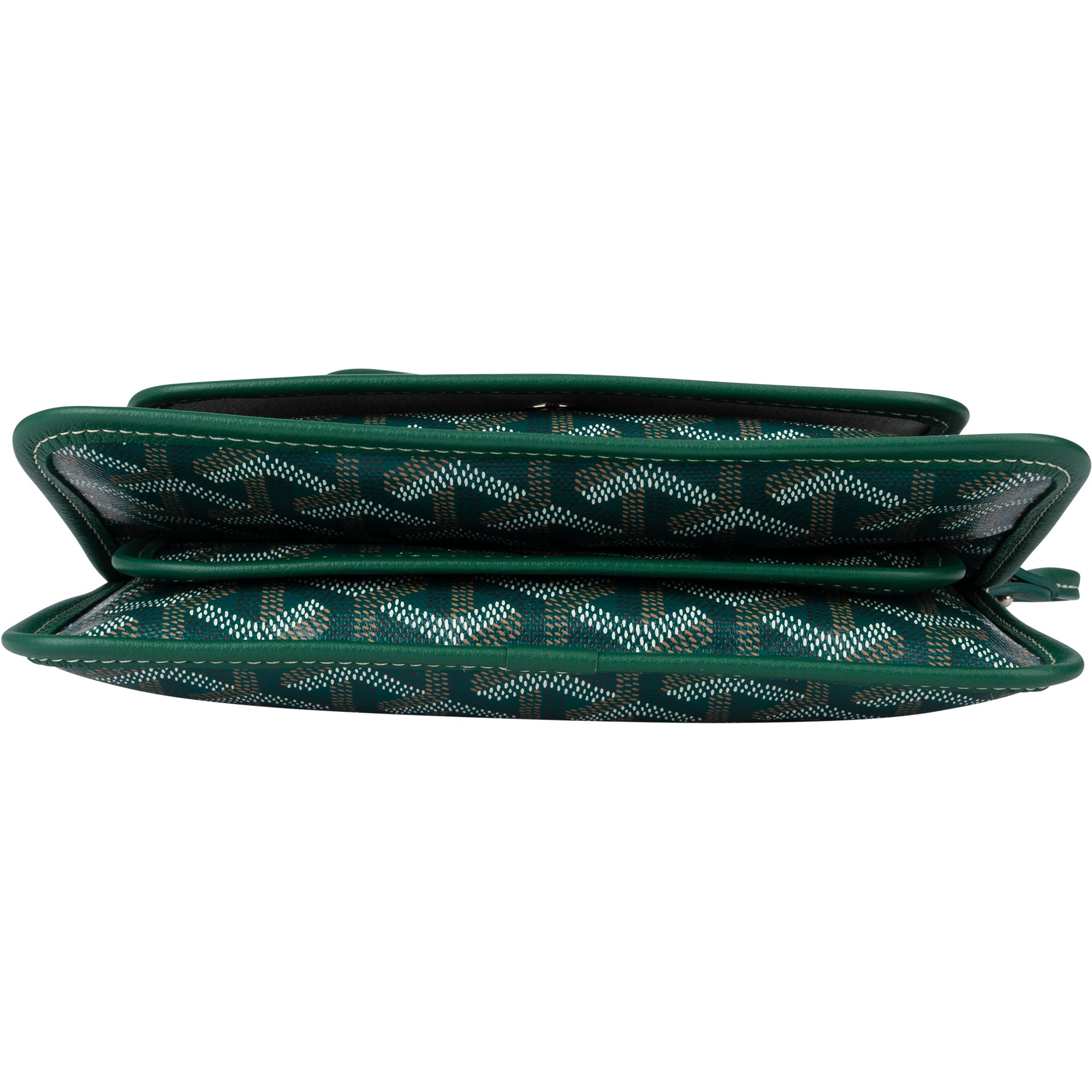 Goyard Green Goyardine Monogram Plumet Plat Crossbody Bag
