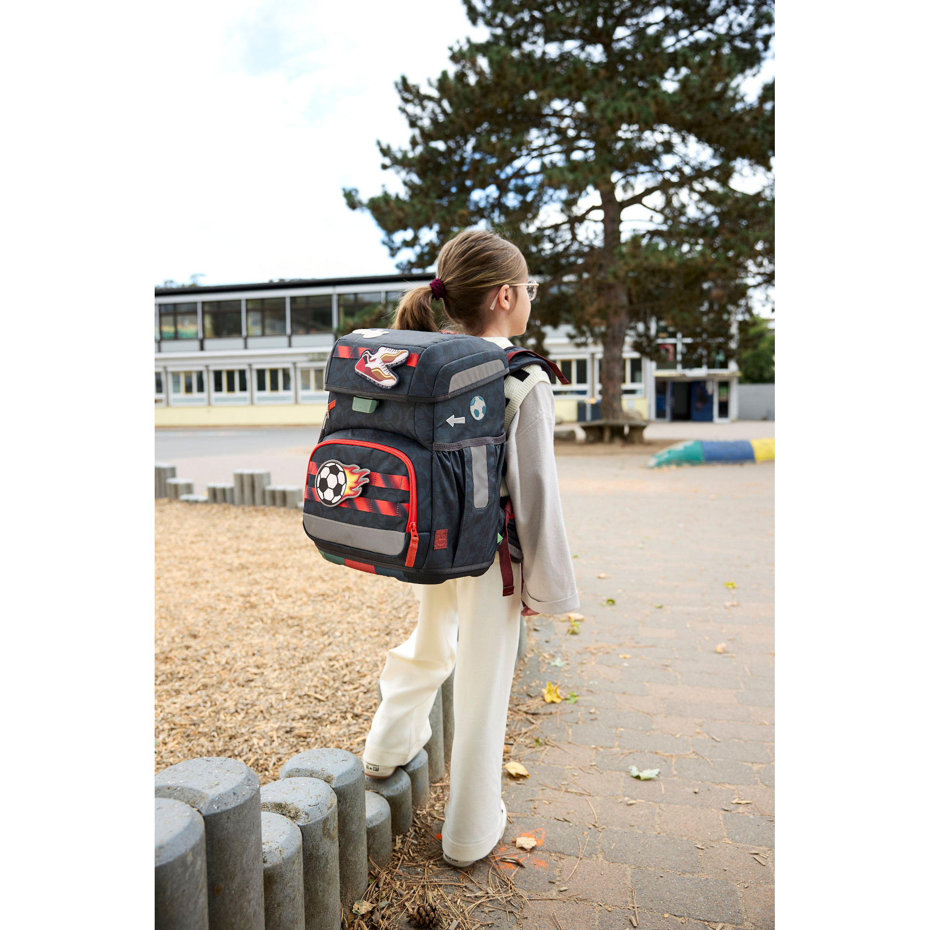 School Set Light Unique Schulranzenset 5tlg. - Football deep blue