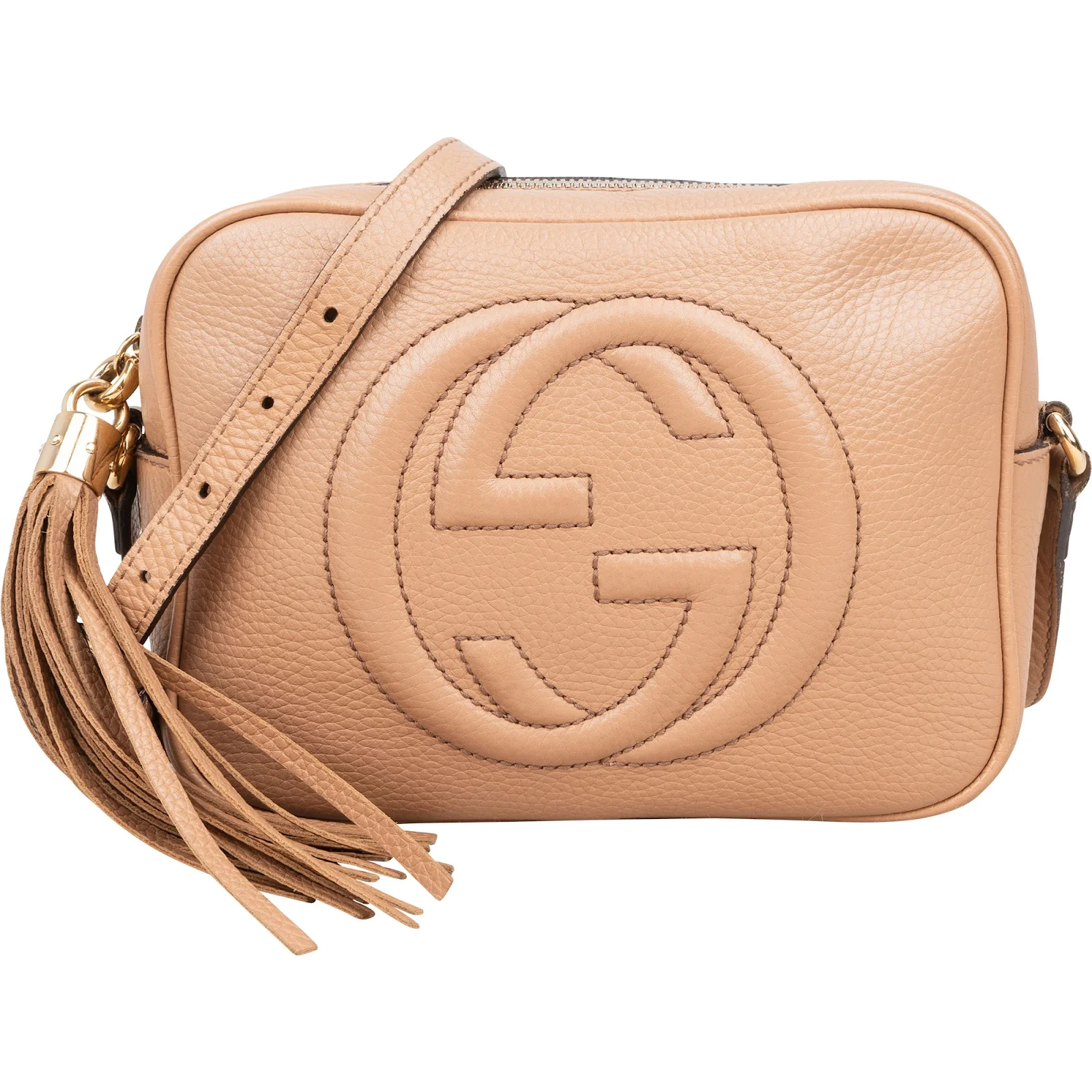 Gucci Grained Leather GG Soho Camera Crossbody Bag