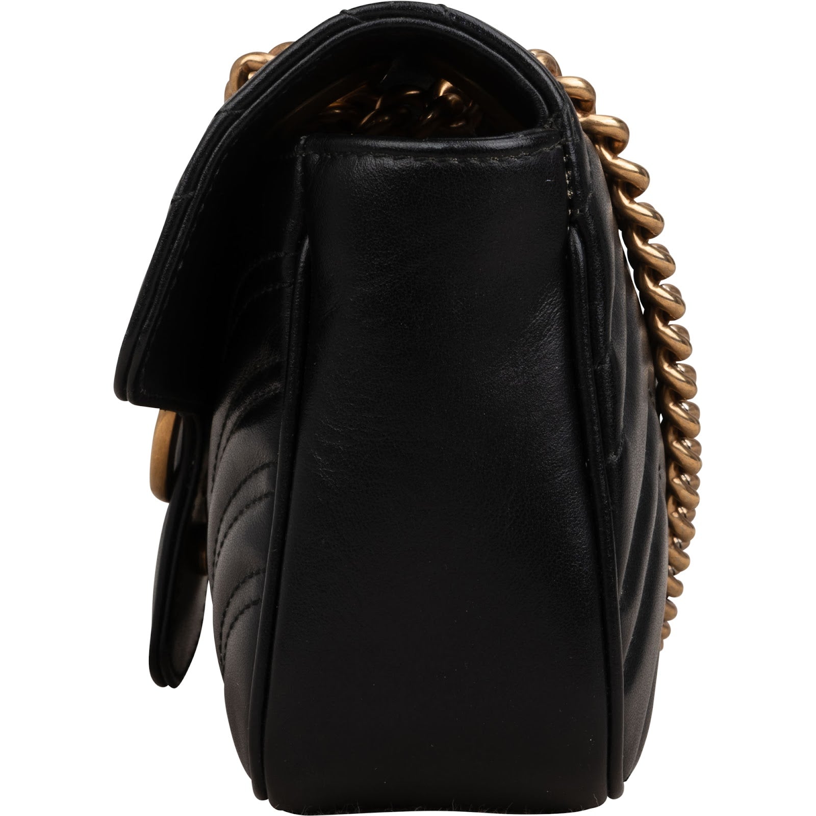 Gucci Chevron Matelassé Leather GG Marmont Small Shoulder Bag