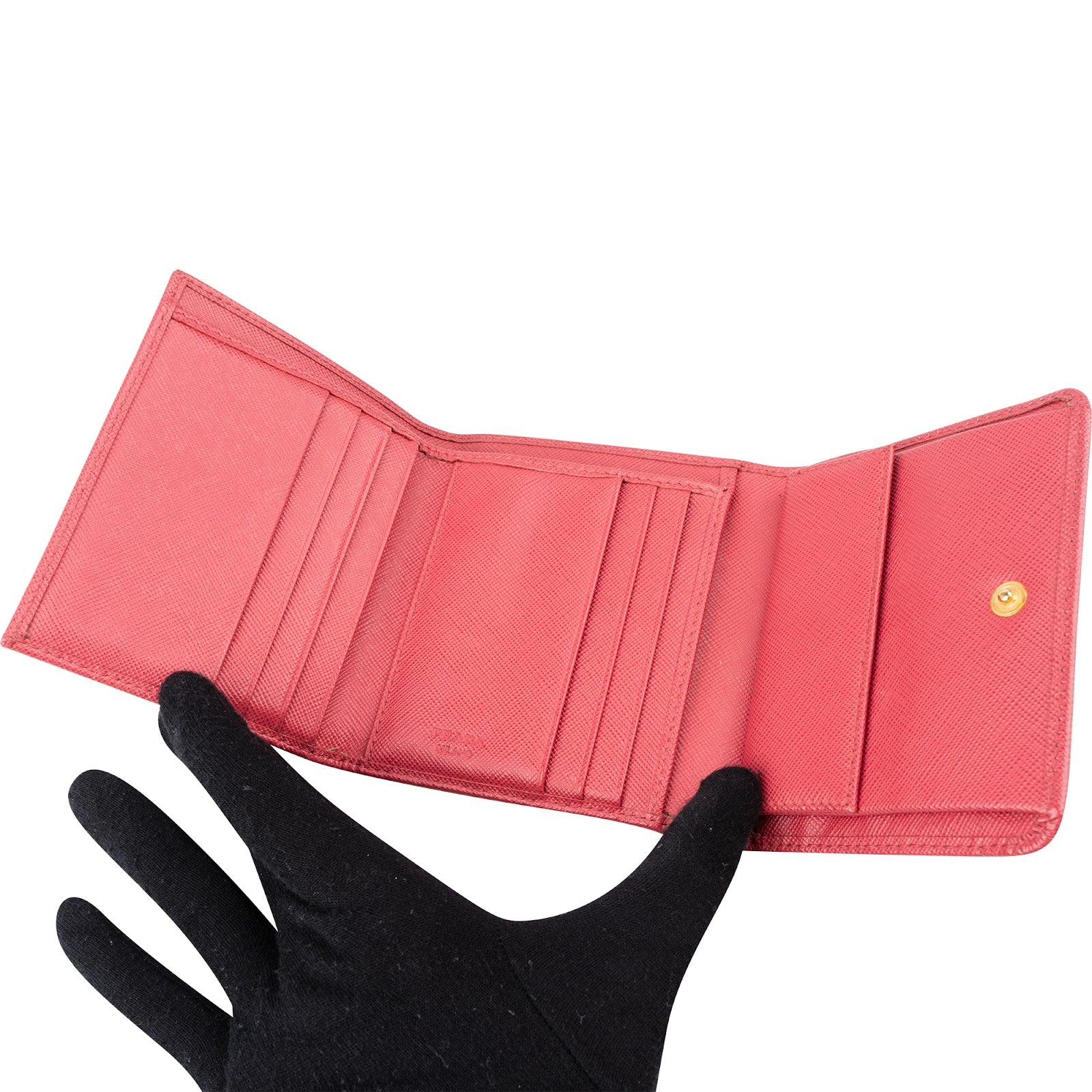 Prada - Pink Saffiano Leather Small Wallet