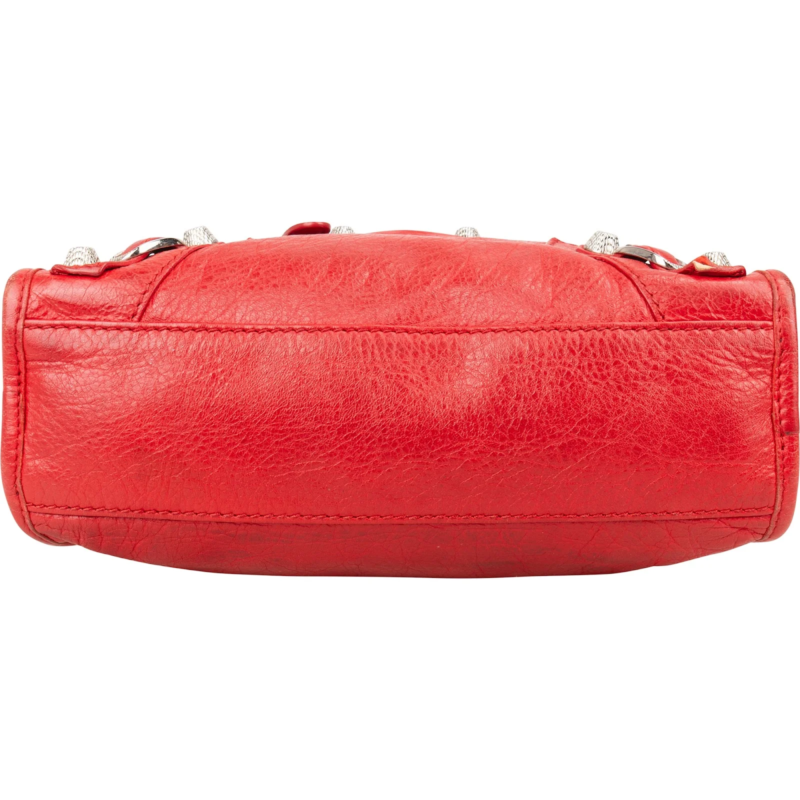 Balenciaga Red Leather Mini City Handbag