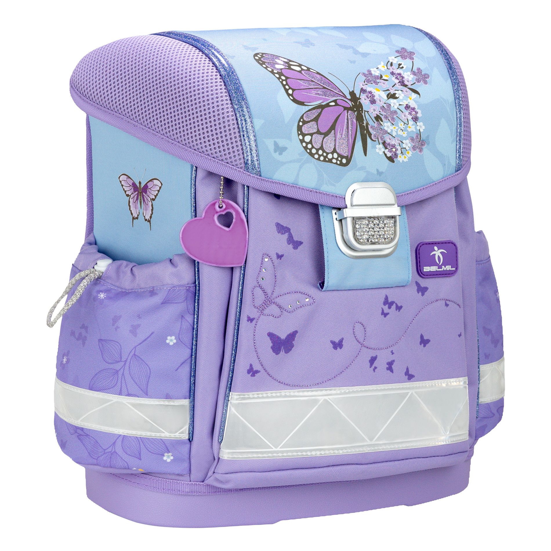Classy ergonomisches Schulranzenset 4tlg. - Purple Blue Butterfly