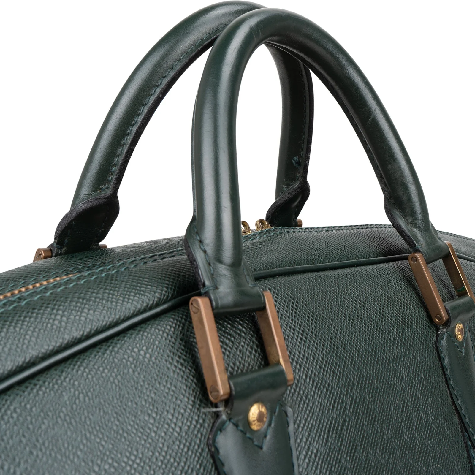 Louis Vuitton Green Taiga Leather Helanga Clip Reisetasche