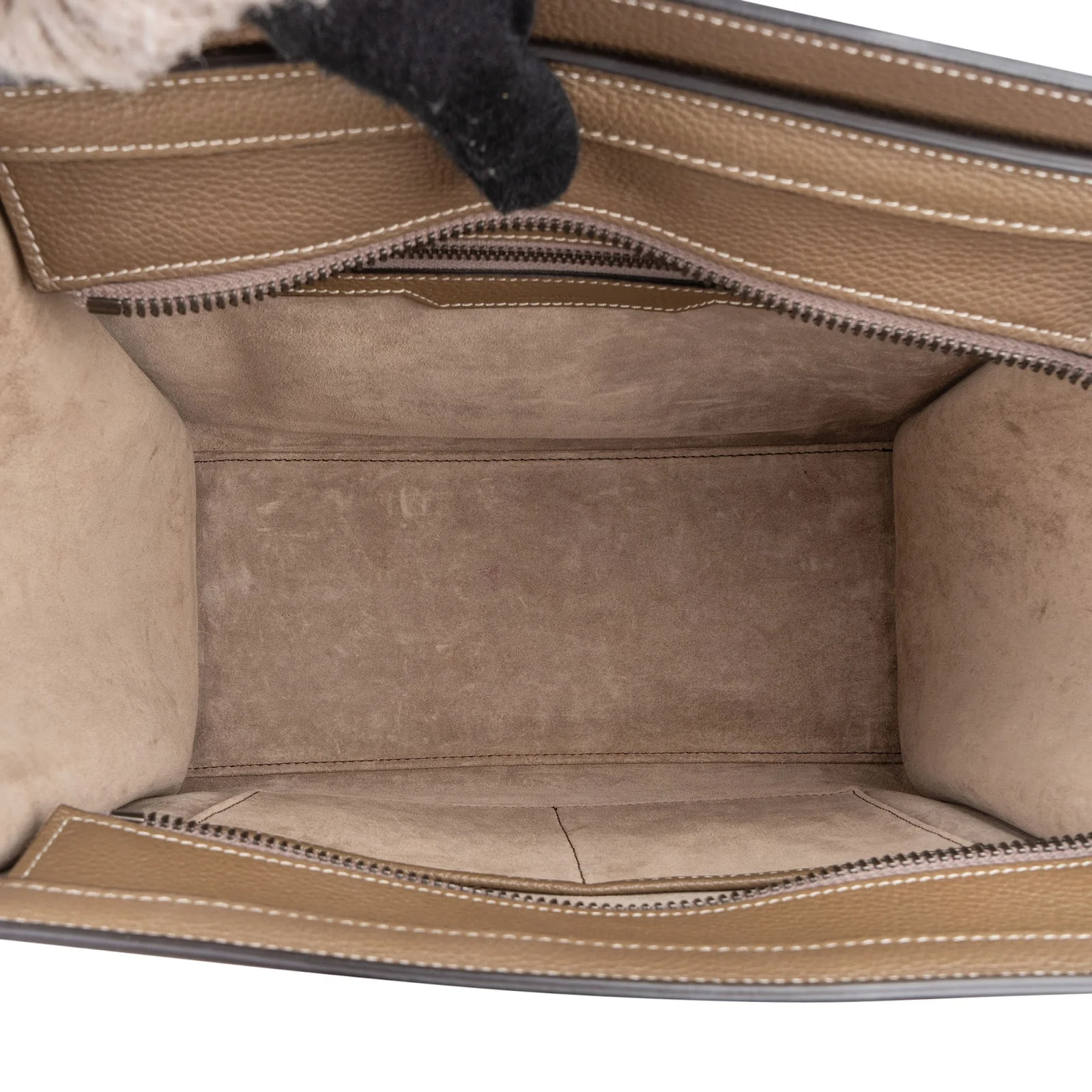 Céline Drummed Calfskin Luggage Handbag