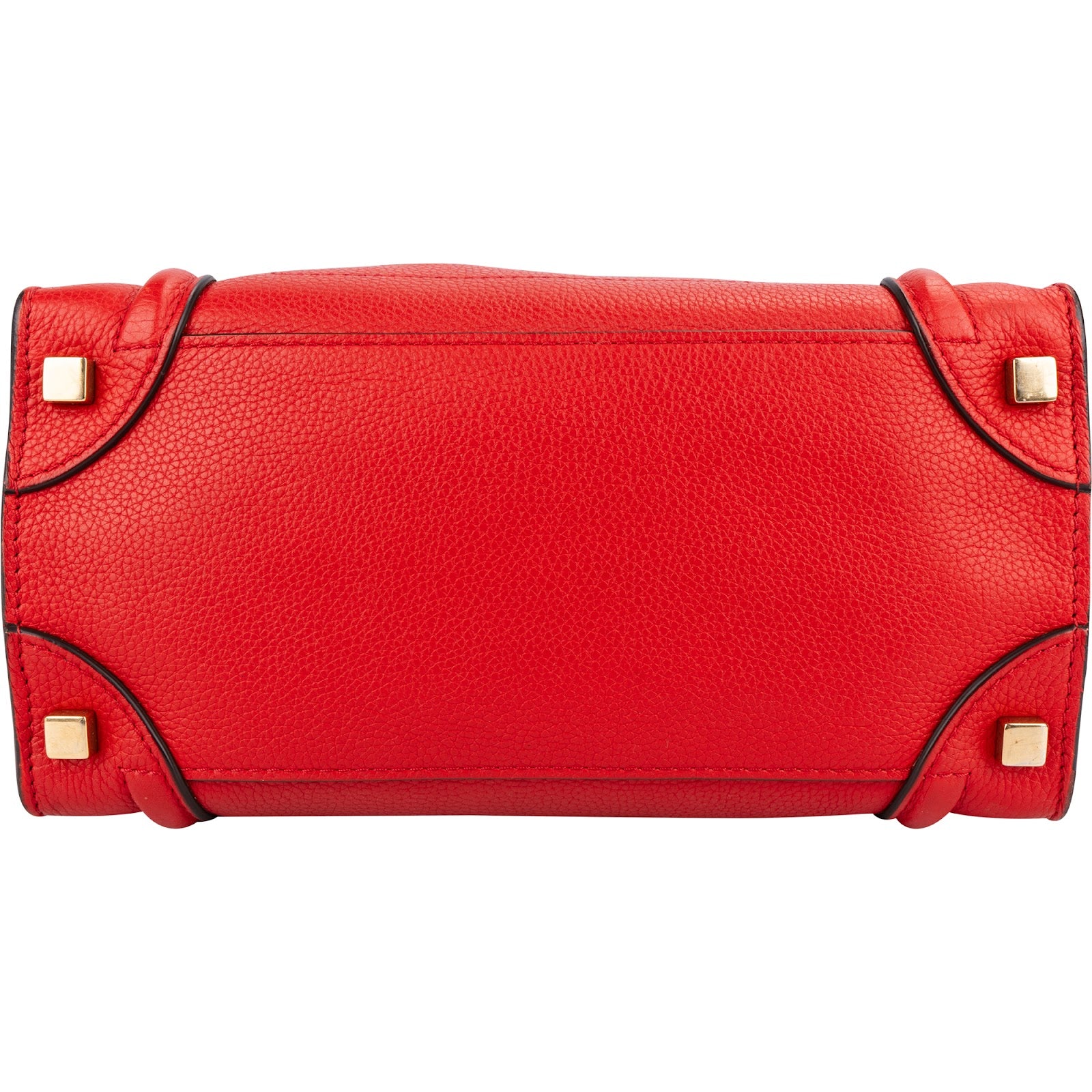 Céline Drummed Calfskin Nano Luggage Tote Handbag