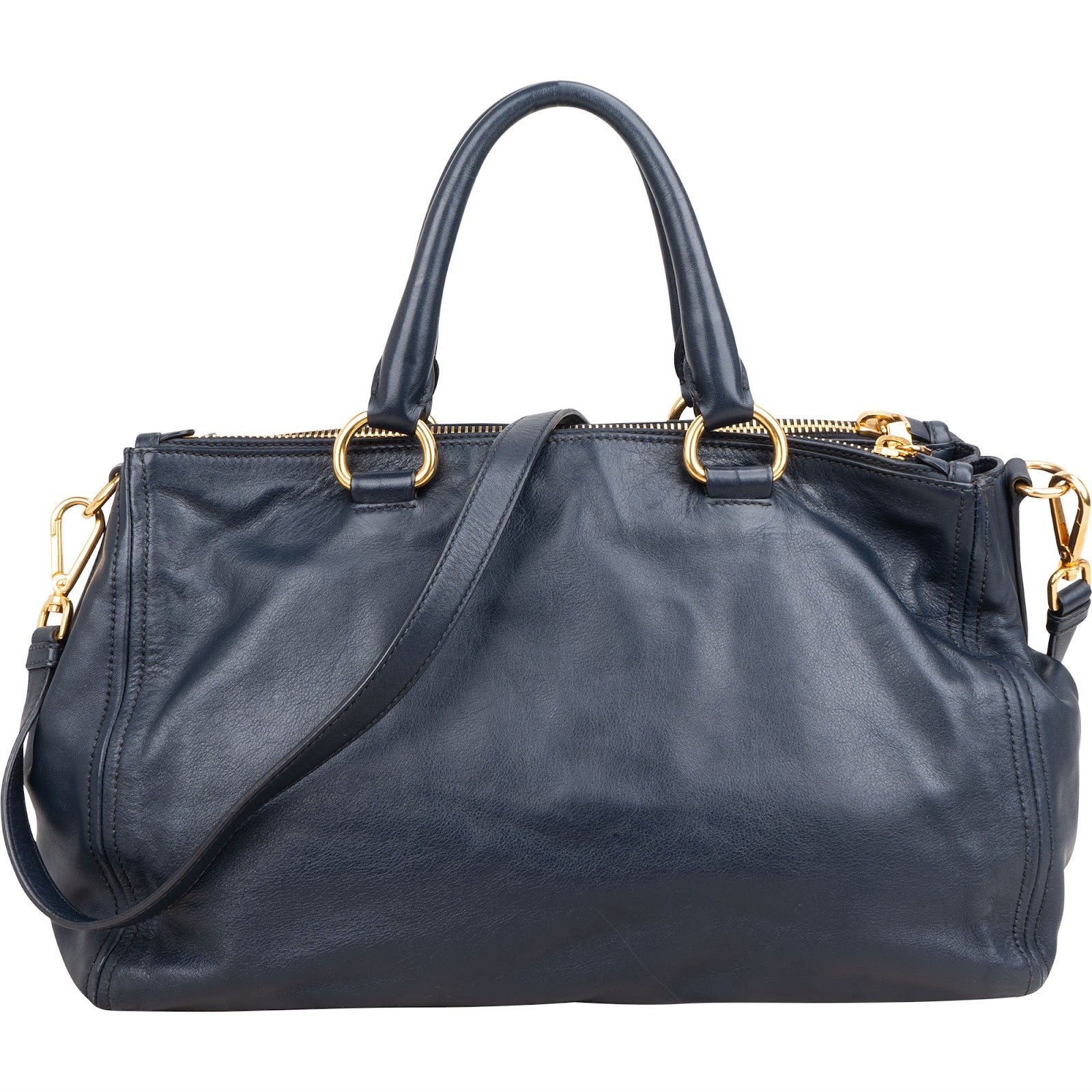 Prada Soft Calf Leather Bauletto Satchel Handbag