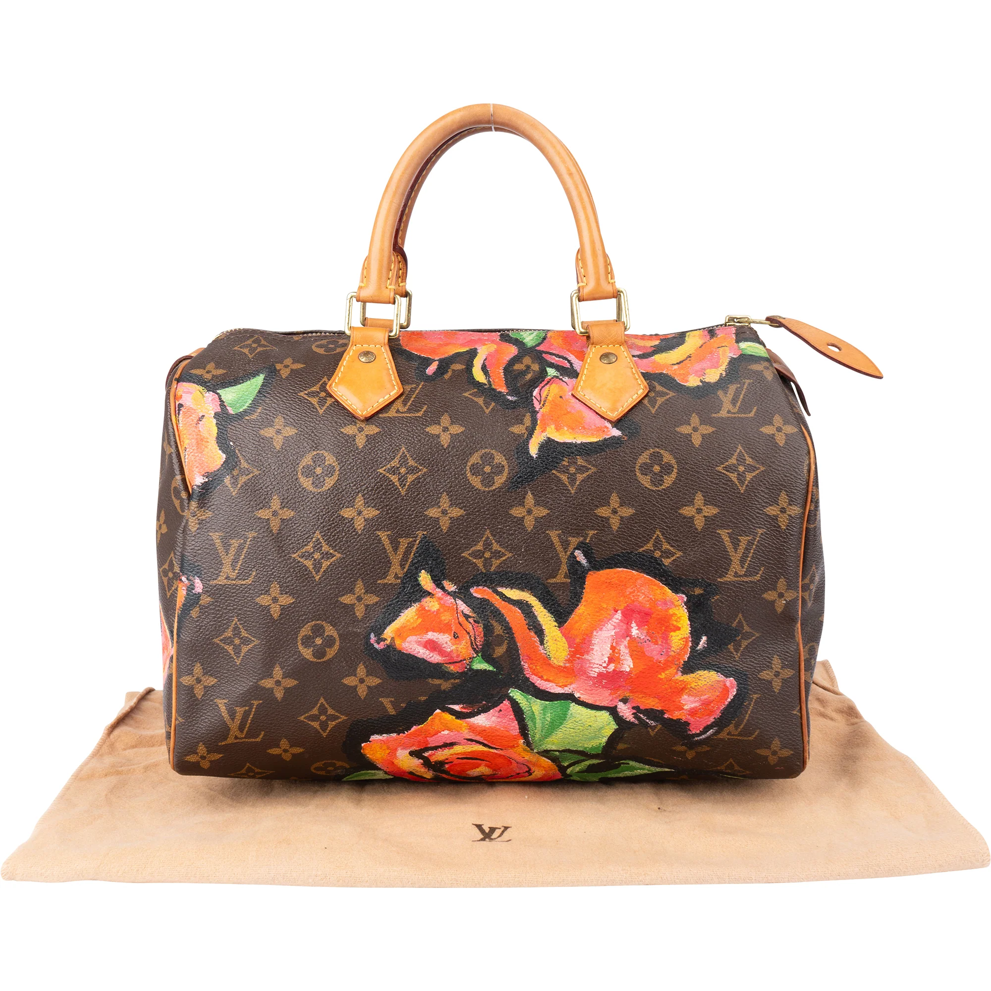 Louis Vuitton Canvas Monogram Roses By Stephen Sprouse Speedy 30 Boston Bag