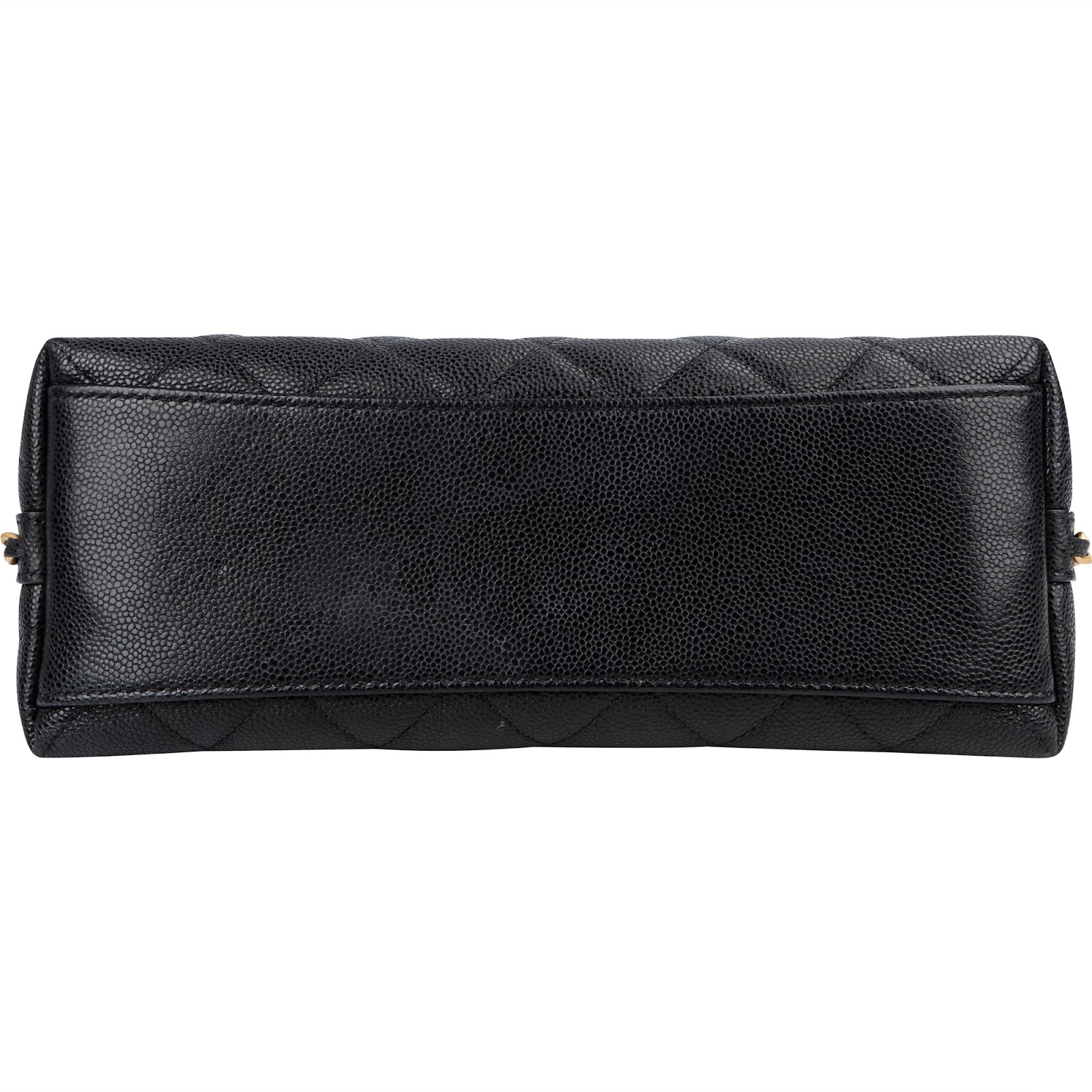 Pochette Chanel in pelle Caviar trapuntata con catena laterale