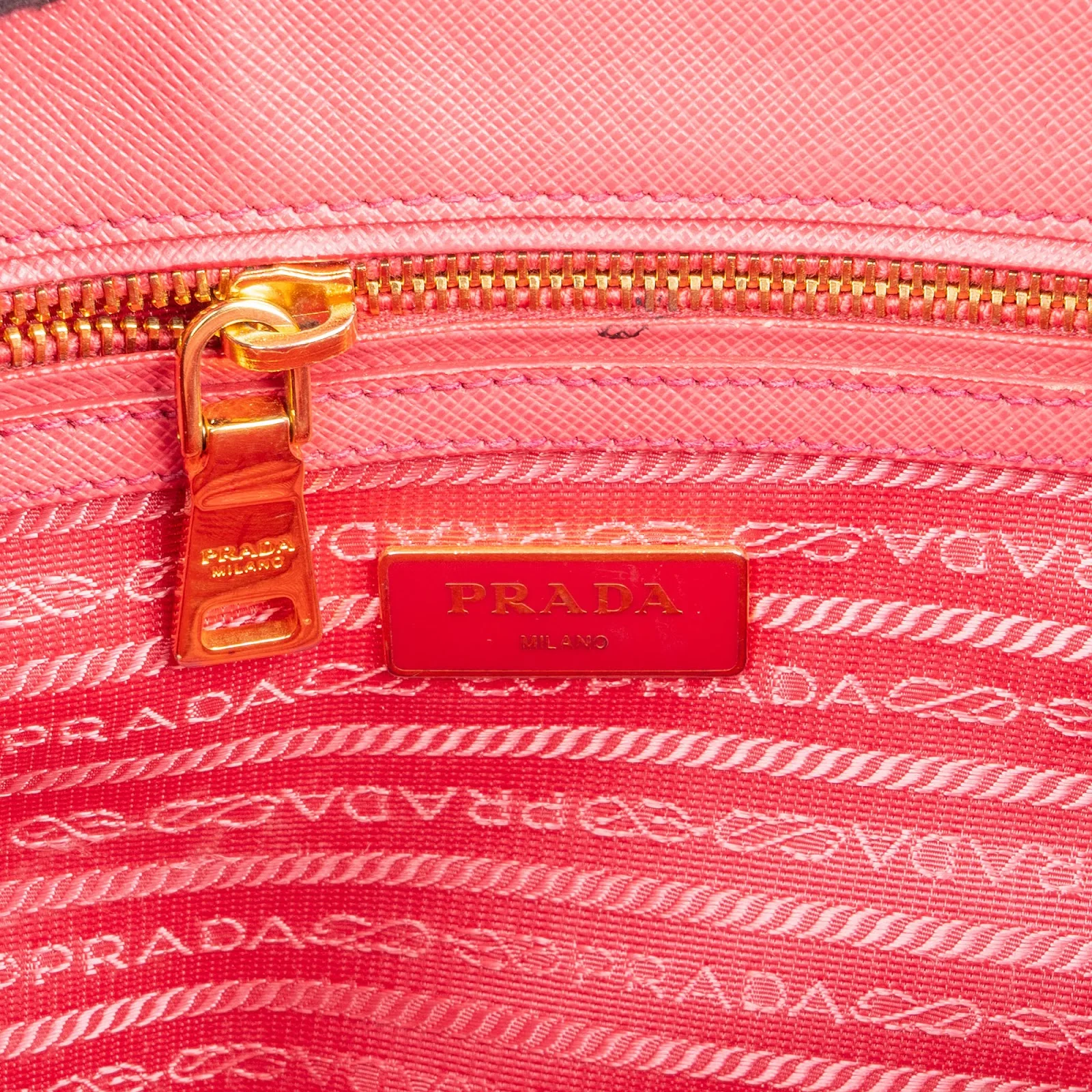 Prada Pink Saffiano Leather Galleria Handbag