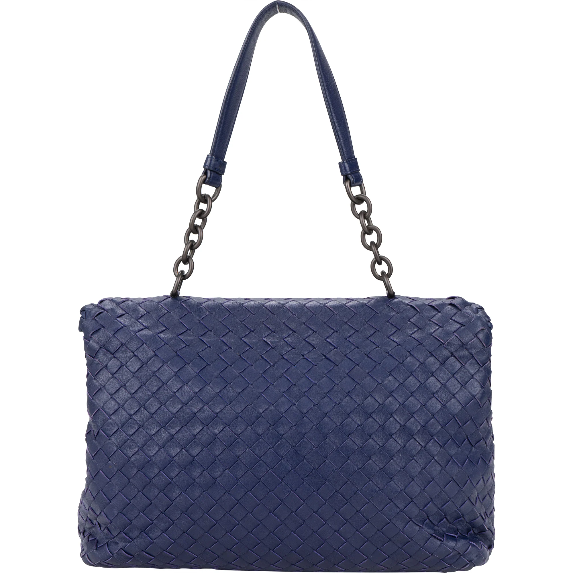 Bottega Veneta Blue Purple Intrecciato Leather Shoulder Bag
