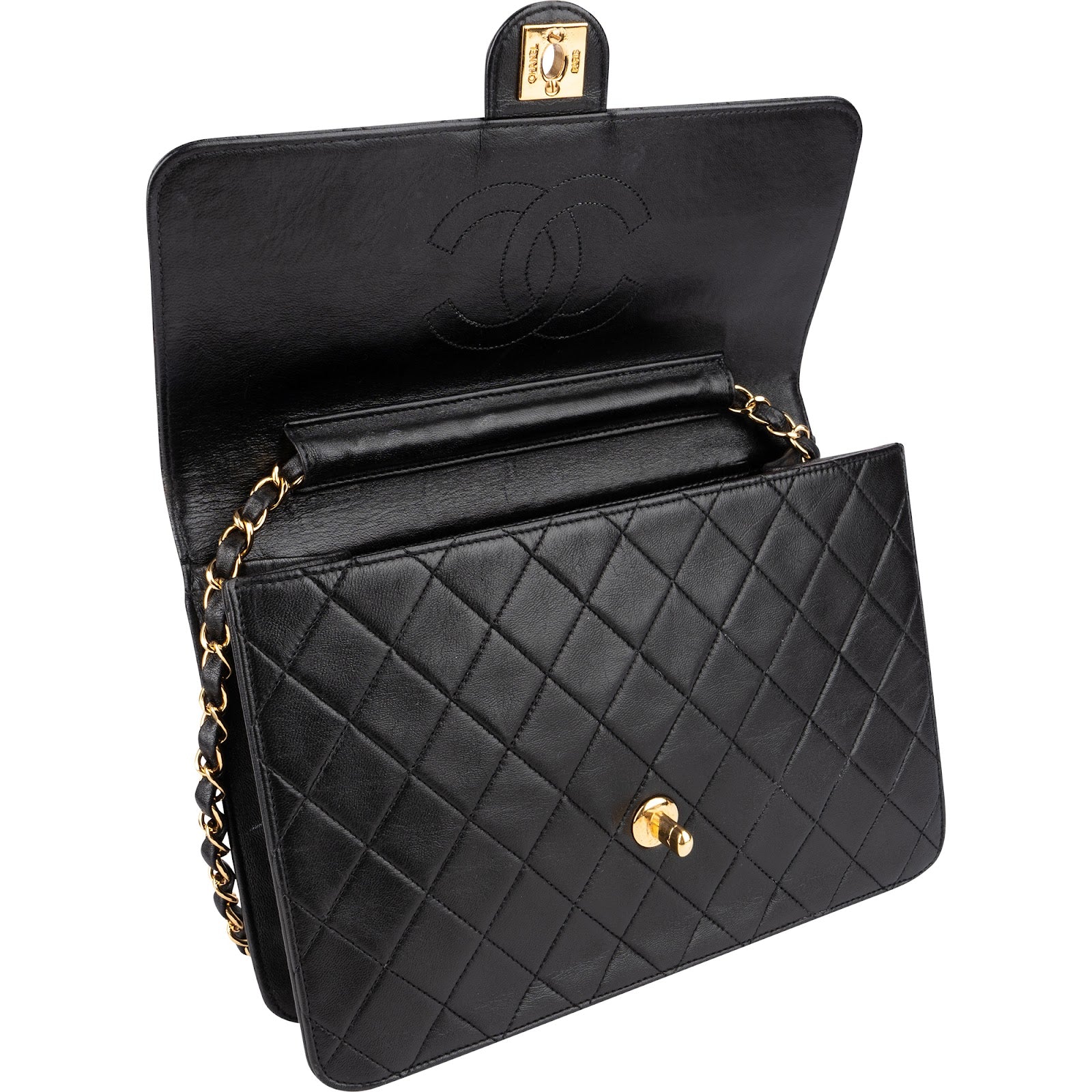 Chanel - 24K Gold Single Flap Shoulder Bag