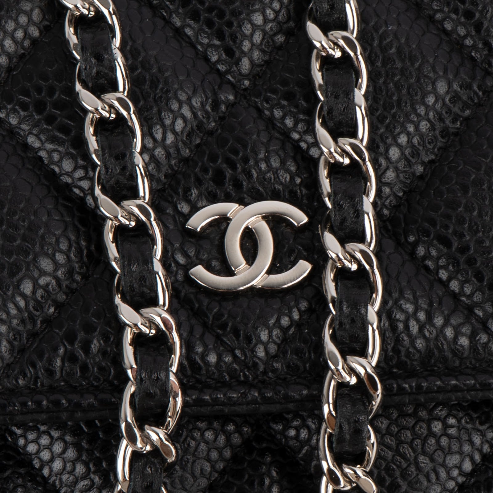 Chanel Quilted Caviar Leather Wallet on Chain