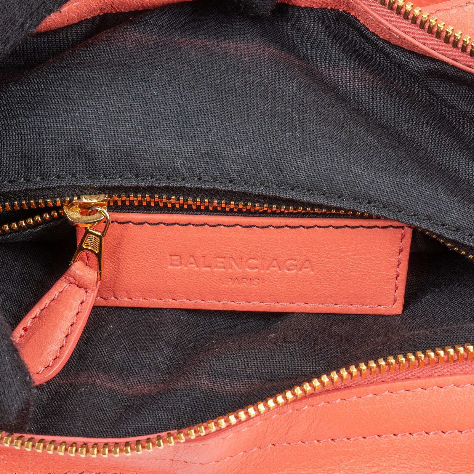 Balenciaga Coral Leather Small City Handbag