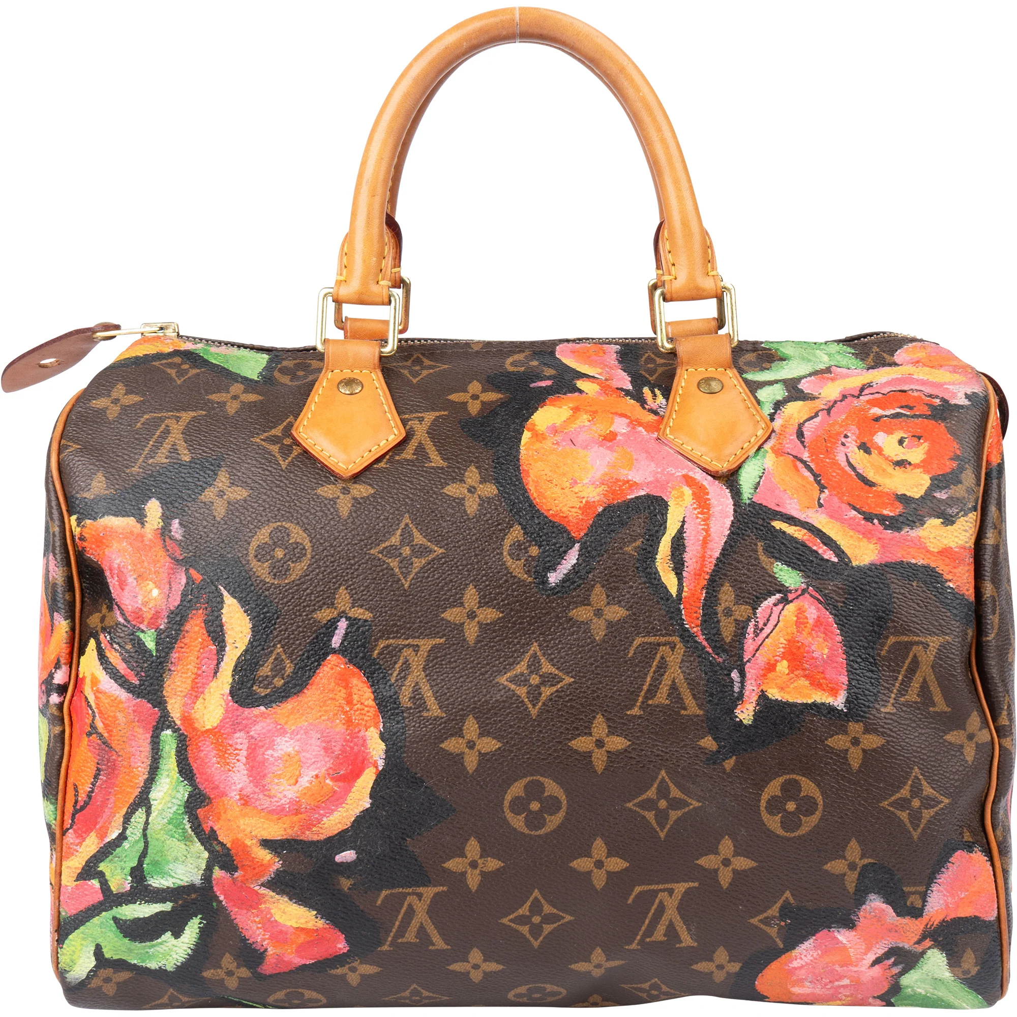 Louis Vuitton Canvas Monogram Roses By Stephen Sprouse Speedy 30 Boston Bag