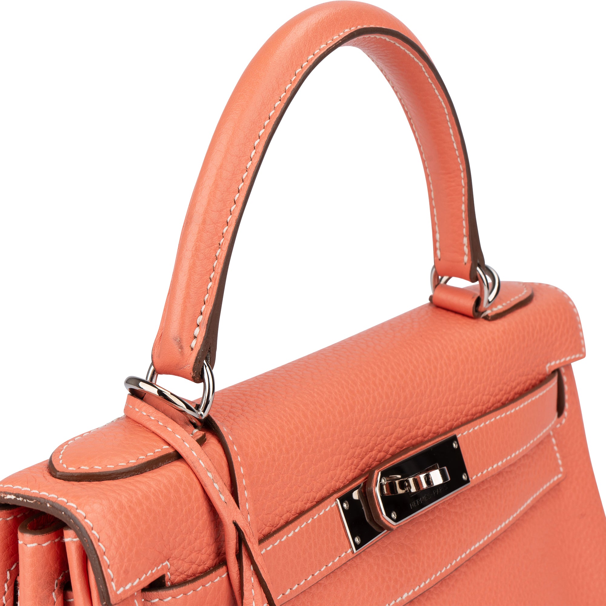 Hermès Taurillon Clemence Crevette Kelly 28 Retourne Handbag