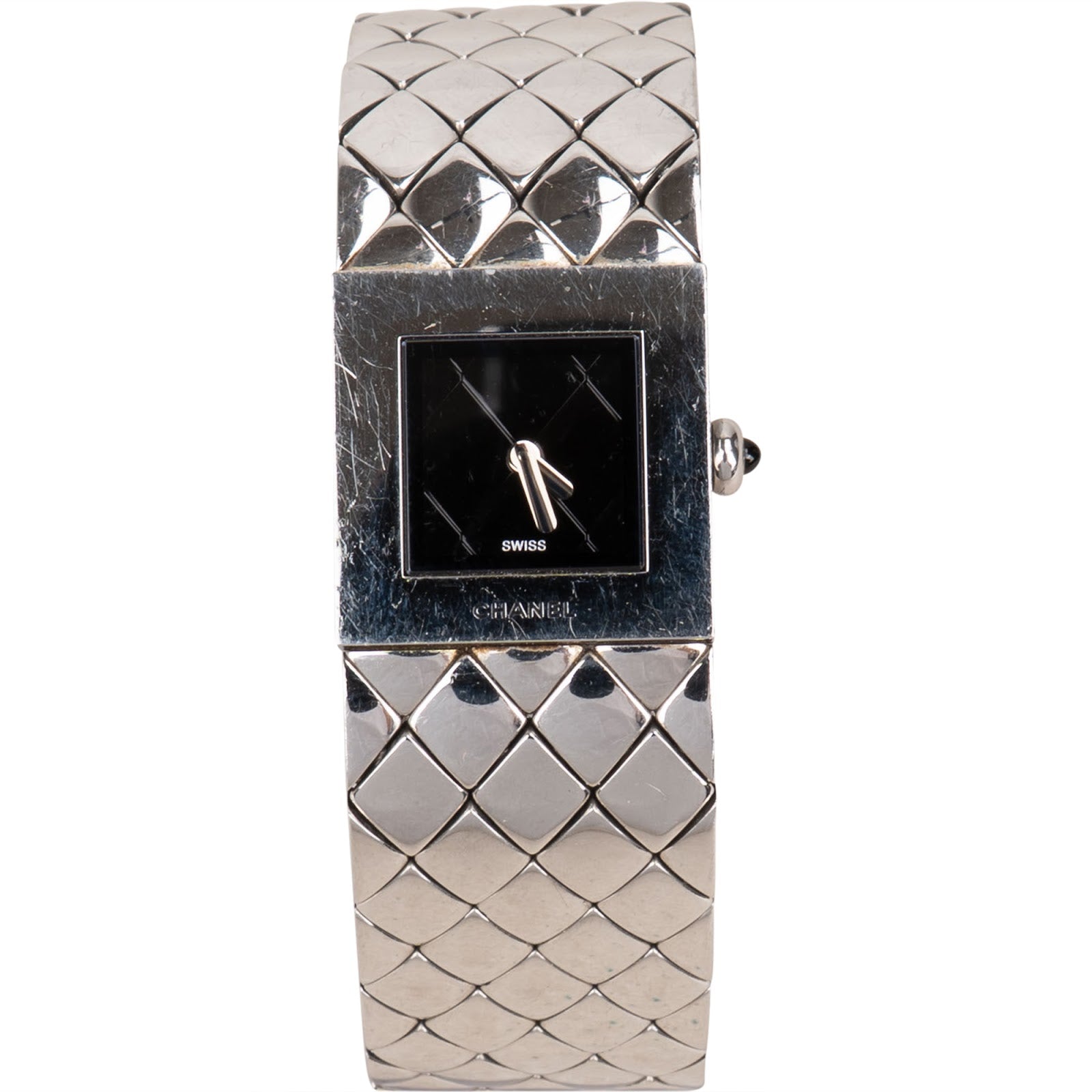 Chanel Silver Tone Matelasse Coco H0009 Damenuhr