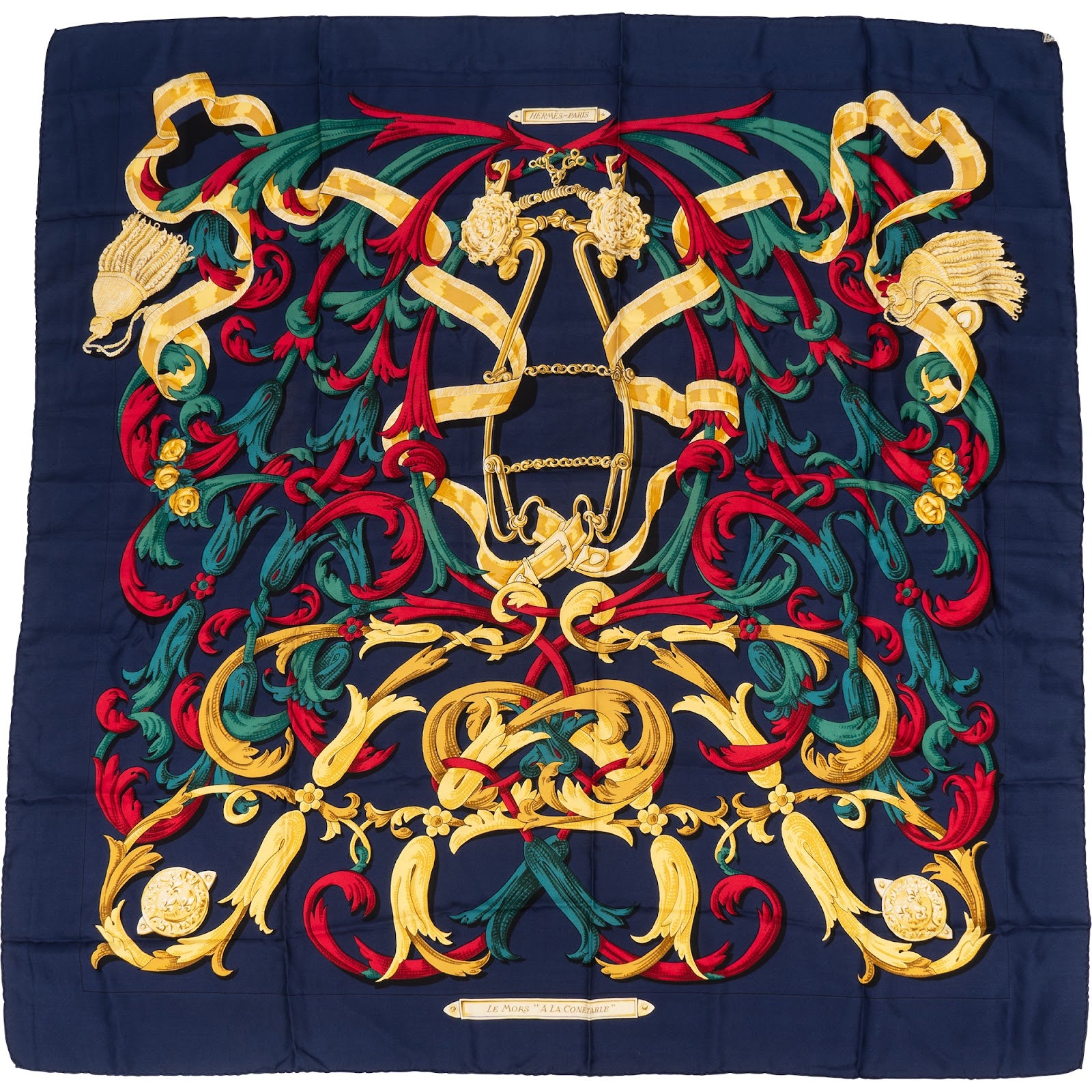 Hermès Le Mors a la Conetable Silk Carre 90 Tuch