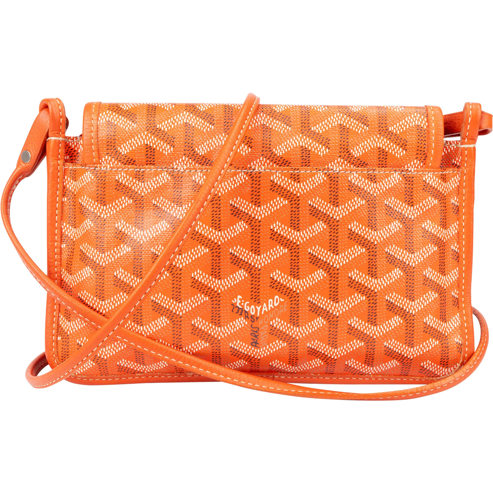 Goyard Orange Goyardine Monogram Plumet Flat Crossbody Bag